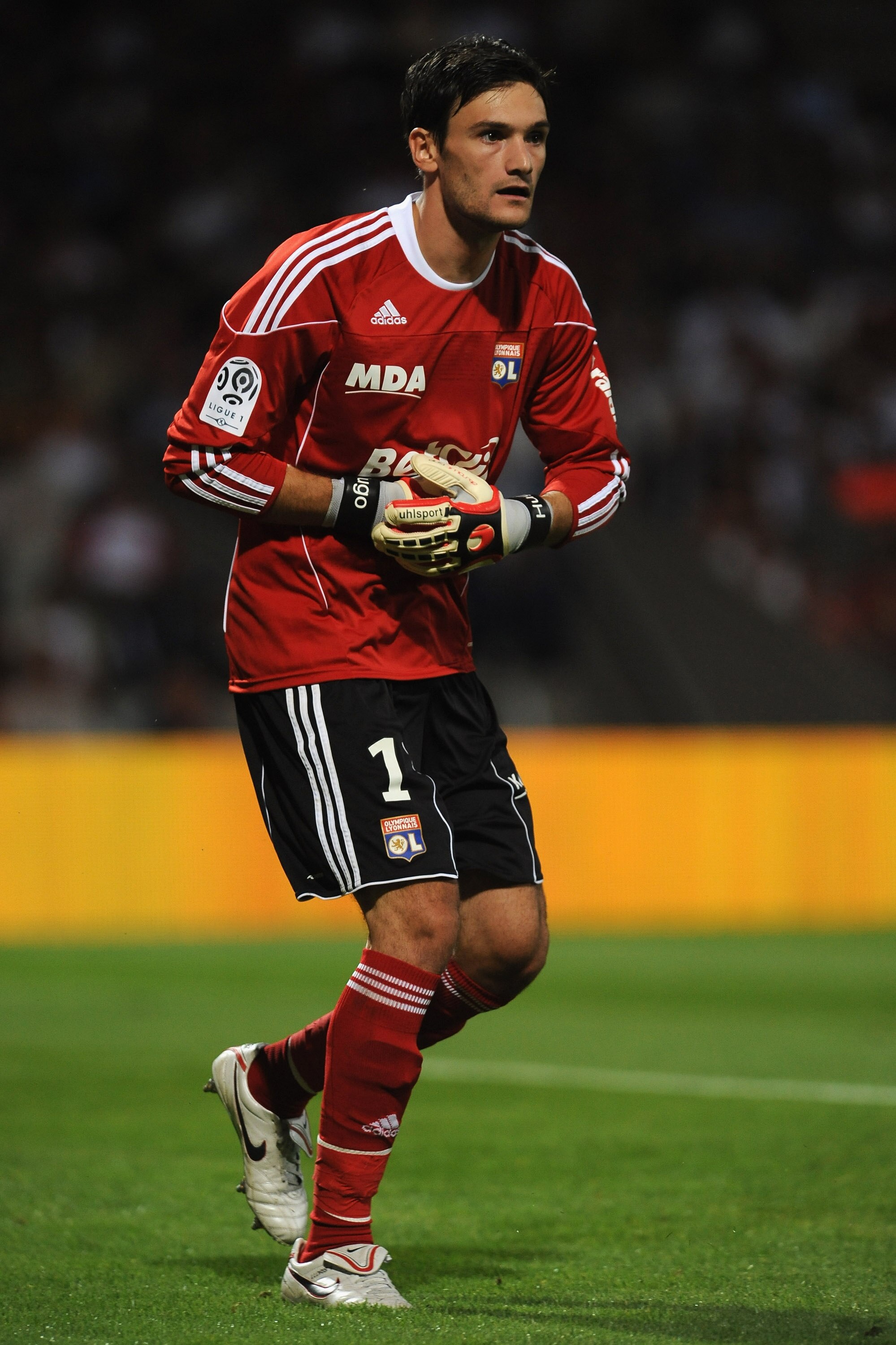 LYON, FRANCE - AUGUST 07:  Hugo Lloris of Olympique Lyonnais in action during the Ligue 1 match between Olympique Lyonnais and AS Monaco FC at Gerland Stadium on August 7, 2010 in Lyon, France.  (Photo by Valerio Pennicino/Getty Images)