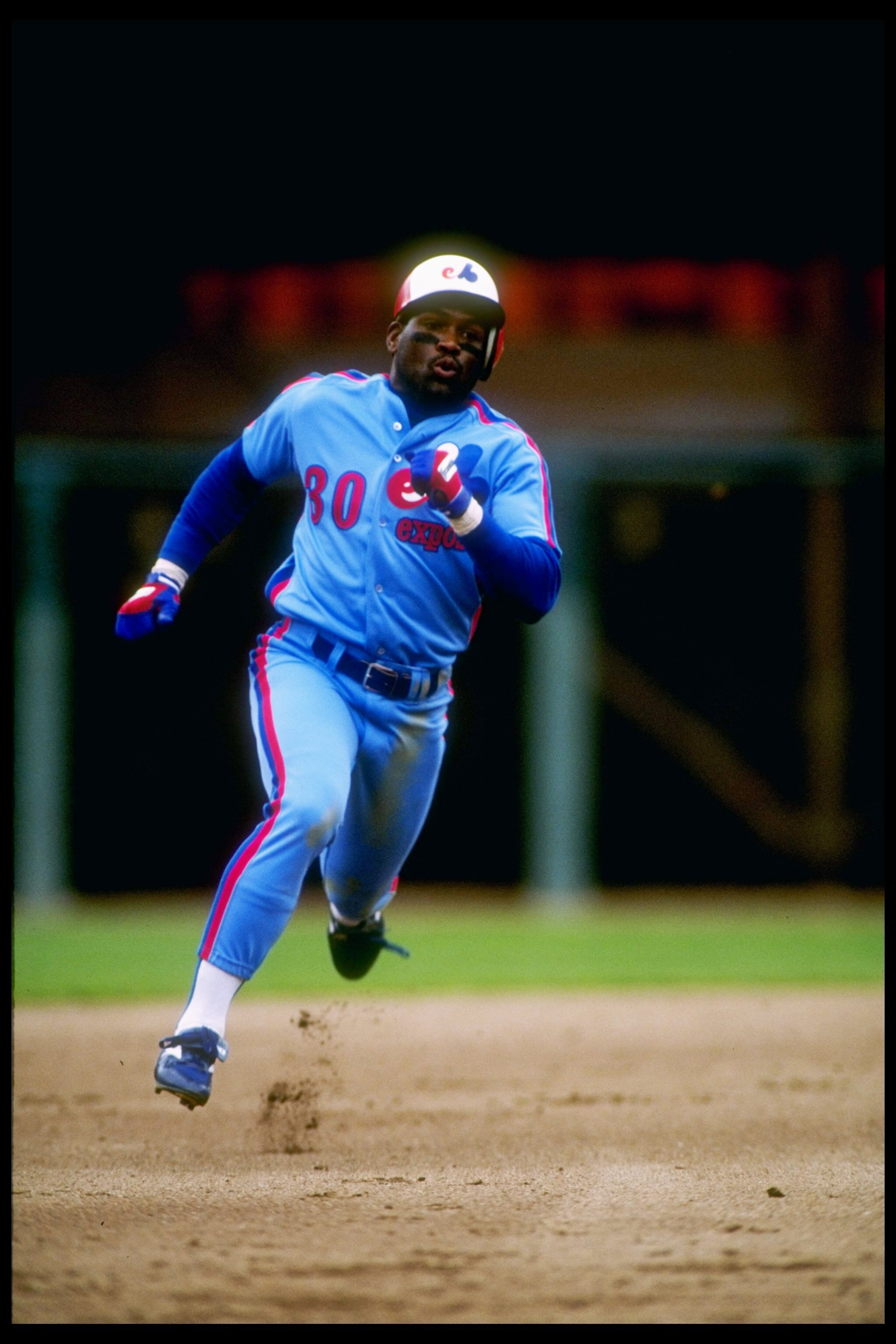 1990:  Outfielder Tim Raines of the Montreal Expos in action. Mandatory Credit: Otto Greule  /Allsport