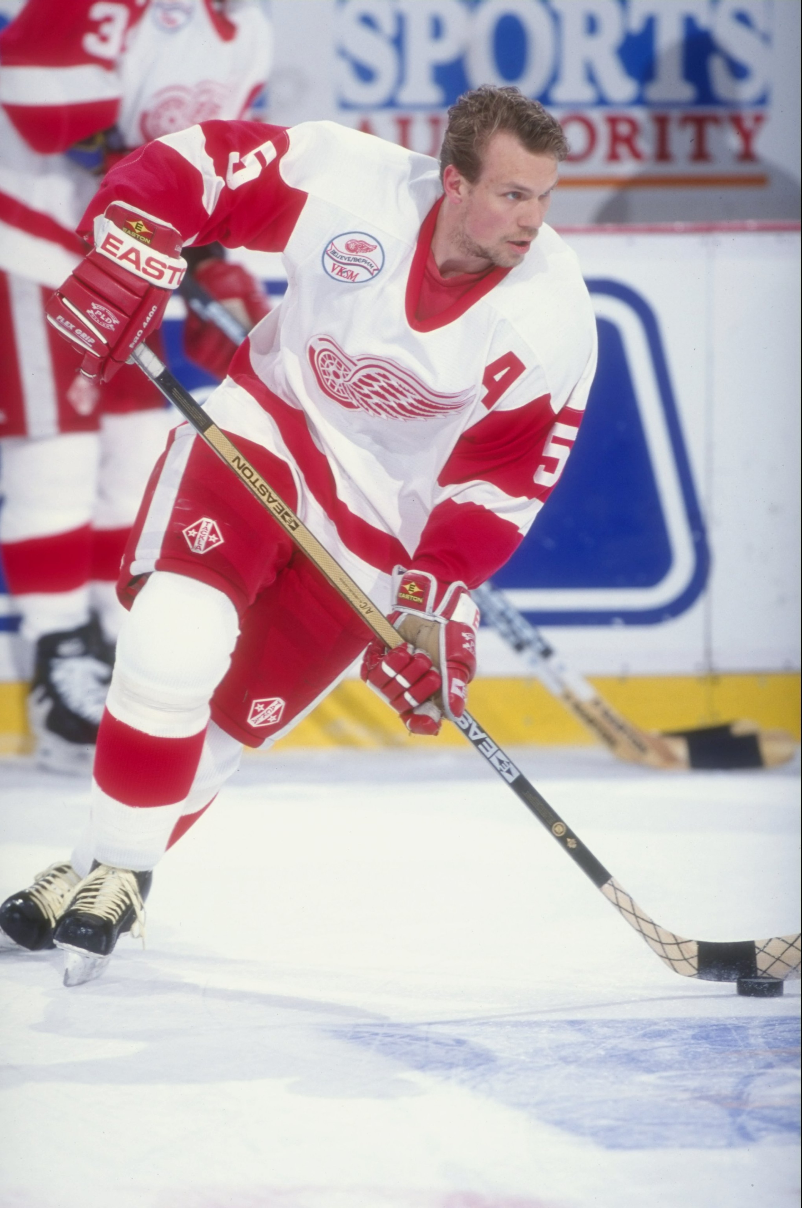 5 Jun 1998:  Niklas Lidstrom #5 of the Detroit Red Wings in action during the Western Conference Finals game against the Dallas Stars at the Joe Louis Arena in Detroit, Michigan.  The Red Wings defeated the Stars 2-0. Mandatory Credit: Elsa Hasch  /Allspo