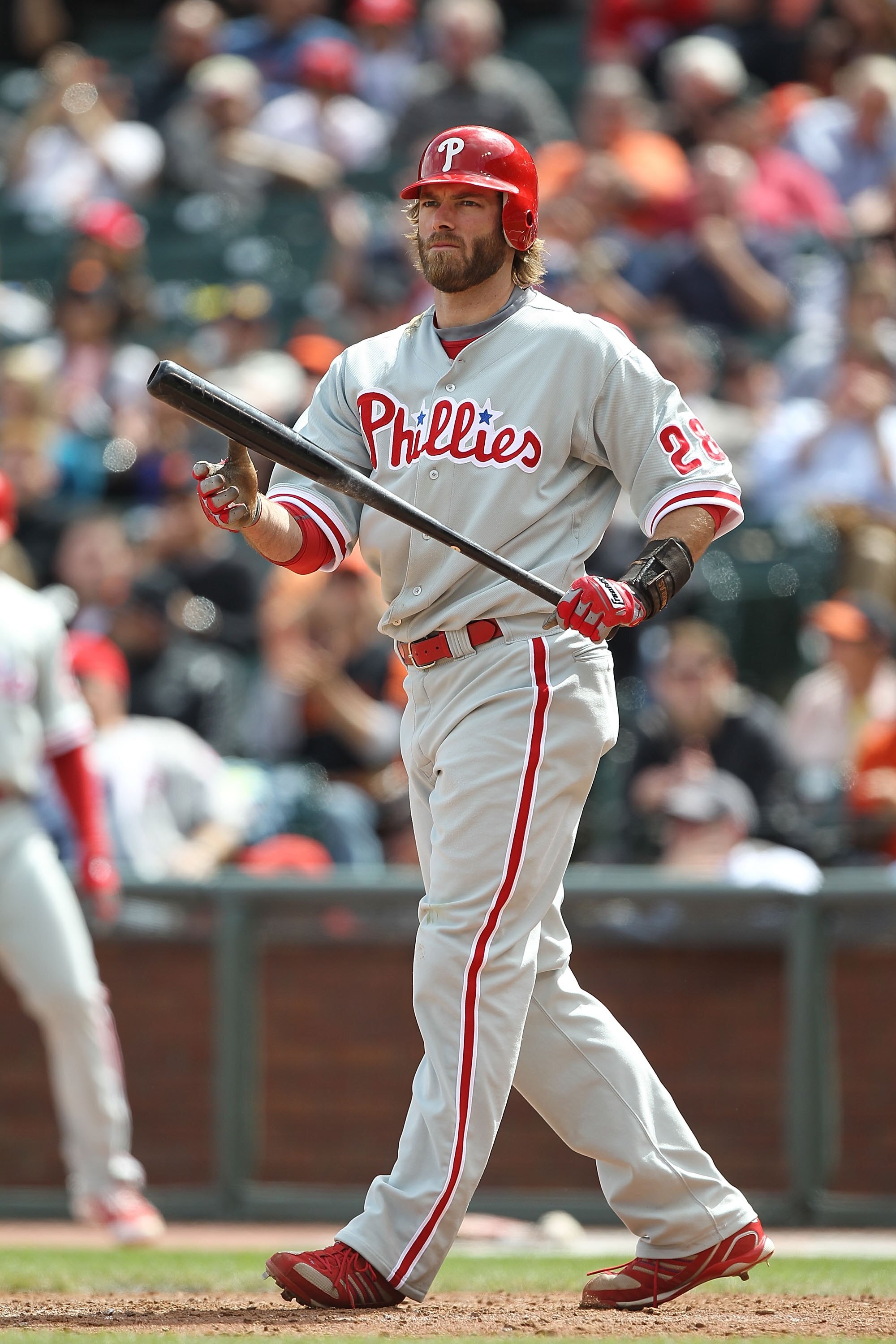 SAN FRANCISCO - APRIL 28:  Jayson Werth #28 of the Philadelphia Phillies bats against the San Francisco Giants during an MLB game at AT&T Park on April 28, 2010 in San Francisco, California.  (Photo by Jed Jacobsohn/Getty Images)