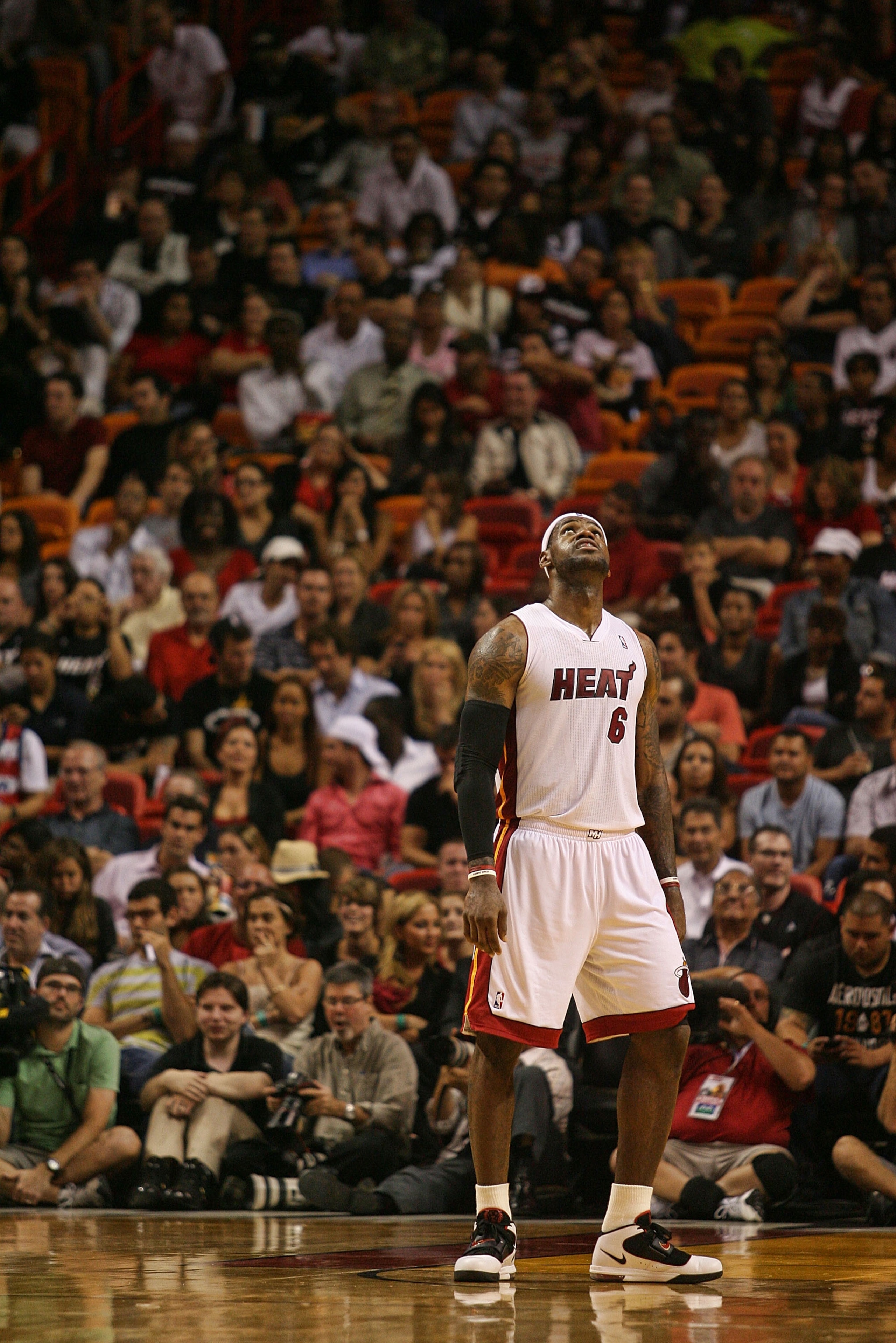MIAMI - OCTOBER 05:  Forward LeBron James #6 of the Miami Heat plays against the Detroit Pistons on October 5, 2010 in Miami, Florida.  NOTE TO USER: User expressly acknowledges and agrees that, by downloading and or using this photograph, User is consent