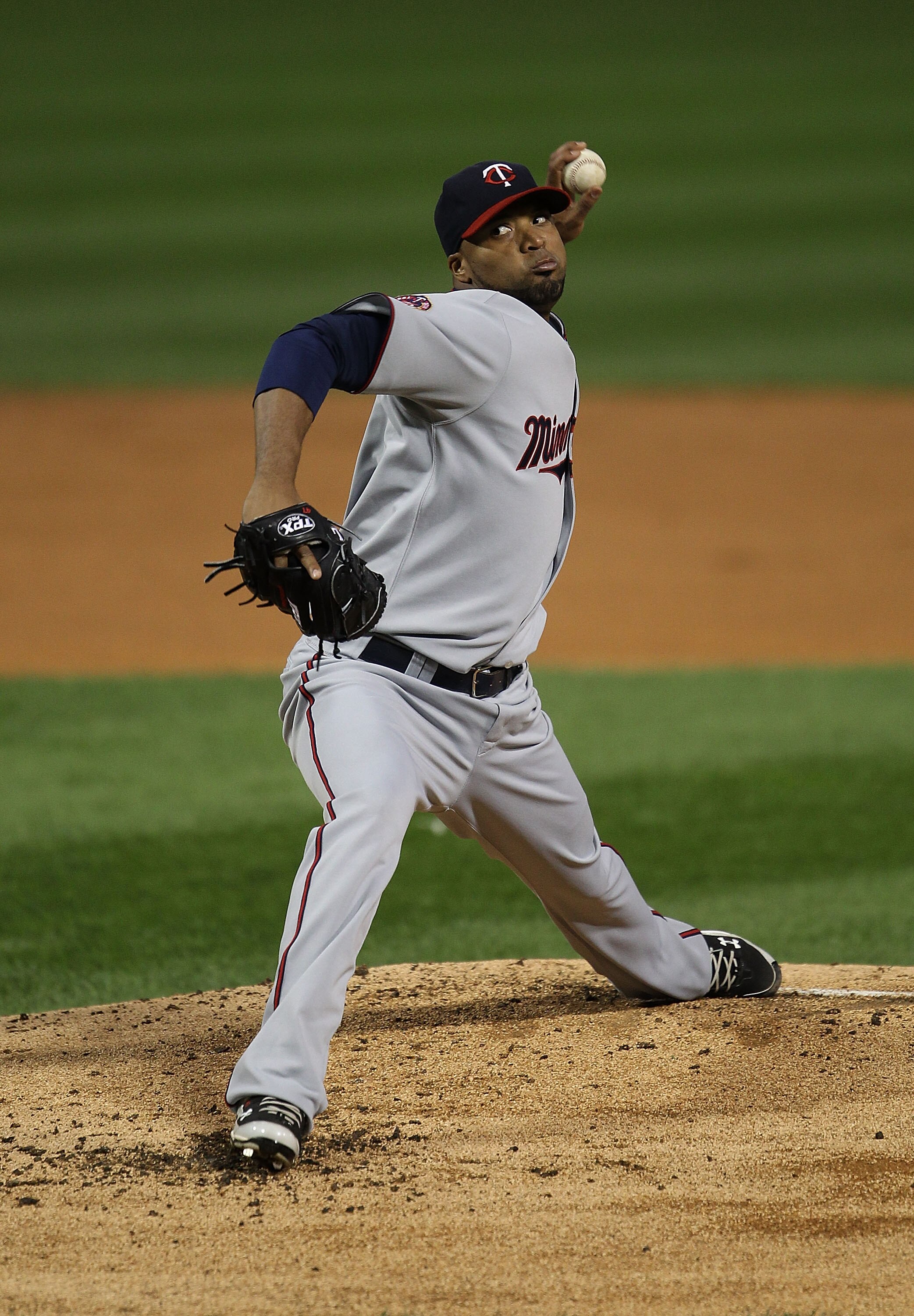 CHICAGO - SEPTEMBER 14: Starting pitcher Francisco Liriano #47 of the Minnesota Twins delivers the ball against the Chicago White Sox at U.S. Cellular Field on September 14, 2010 in Chicago, Illinois. (Photo by Jonathan Daniel/Getty Images)