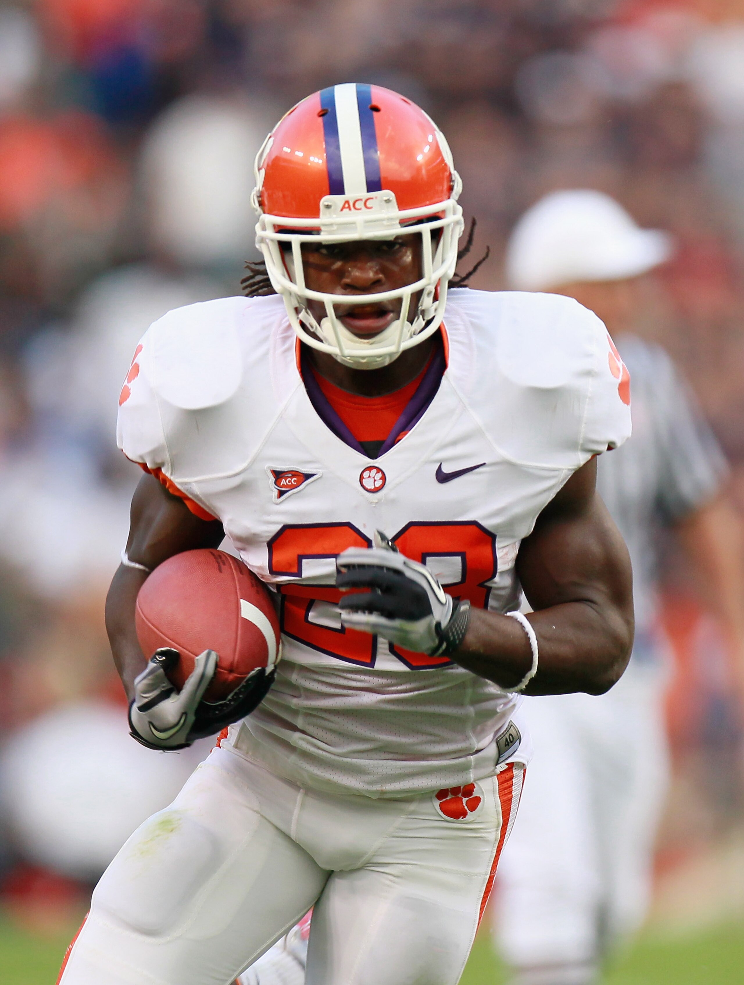 AUBURN, AL - SEPTEMBER 18: Andre Ellington #23 of the Clemson Tigers against the Auburn Tigers at Jordan-Hare Stadium on September 18, 2010 in Auburn, Alabama. (Photo by Kevin C. Cox/Getty Images) AUBURN, AL - SEPTEMBER 18: Andre Ellington #23 of the Clemson Tigers against the Auburn Tigers at Jordan-Hare Stadium on September 18, 2010 in Auburn, Alabama. (Photo by Kevin C. Cox/Getty Images)