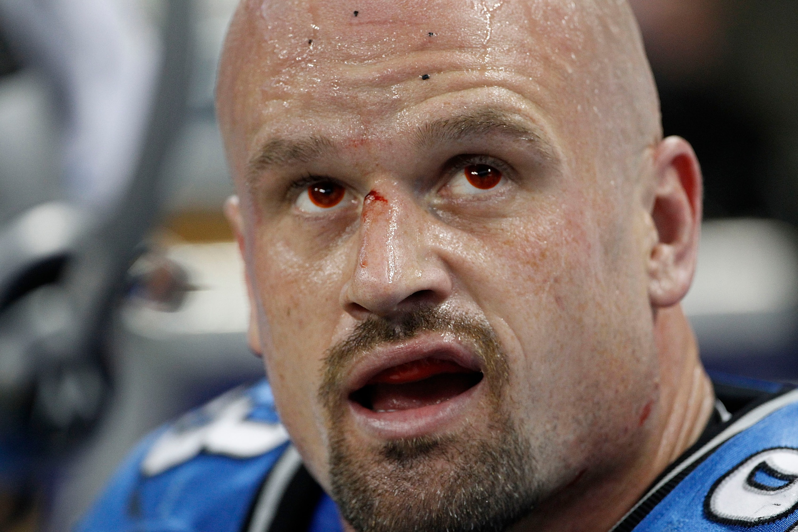 DETROIT - SEPTEMBER 19:  Kyle Vanden Bosch #93 of the Detroit Lions watches the video replay during the game against the Philadelphia Eagles at Ford Field on September 19, 2010 in Detroit, Michigan. The Eagles defeated the Lions 35-32.  (Photo by Leon Hal