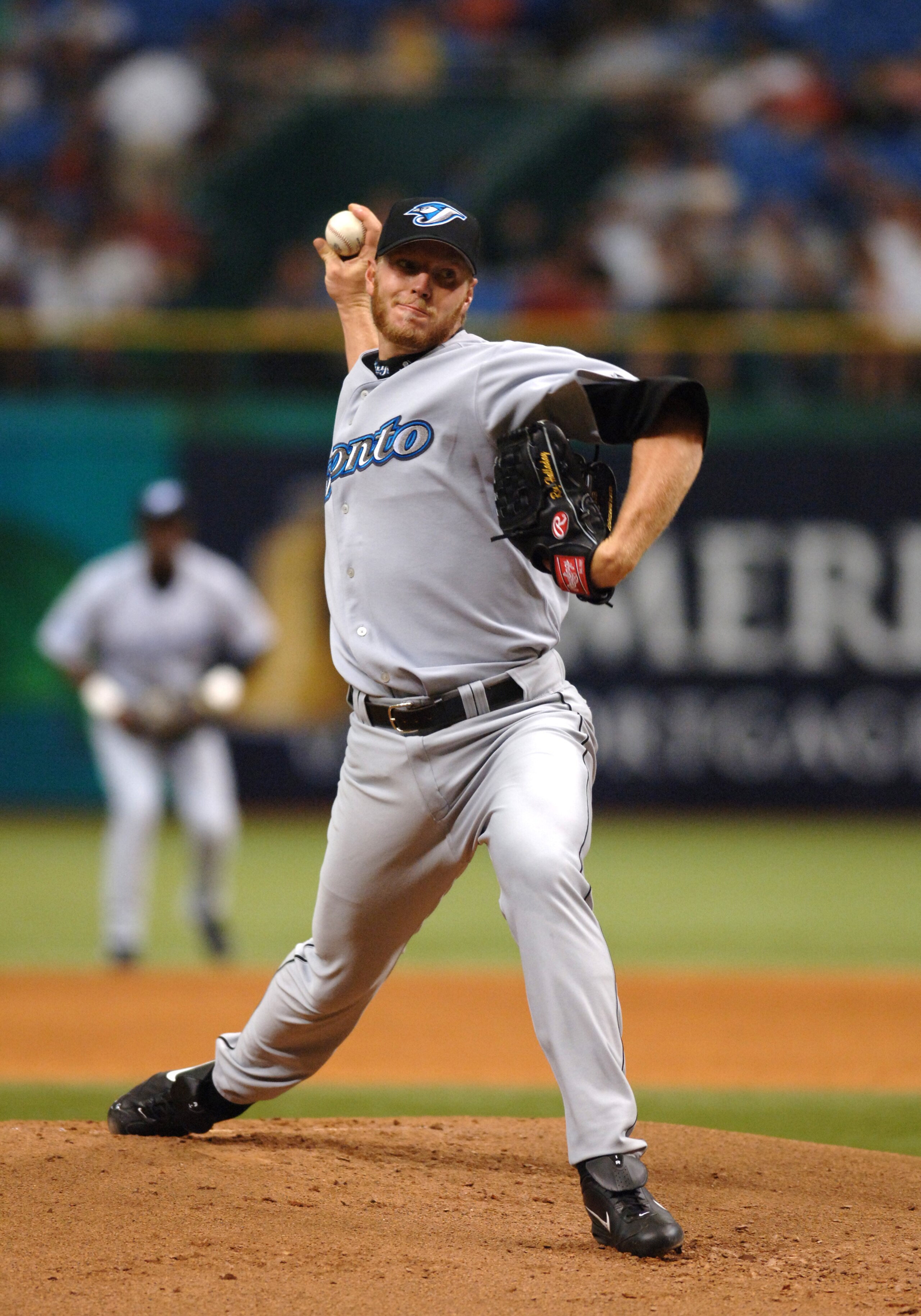 Toronto Blue Jays pitcher Roy Halladay starts  in  the season opener April 4, 2005 against the Tampa Bay Devil Rays.   The Blue Jays won 6 to 2. (Photo by A. Messerschmidt/Getty Images)