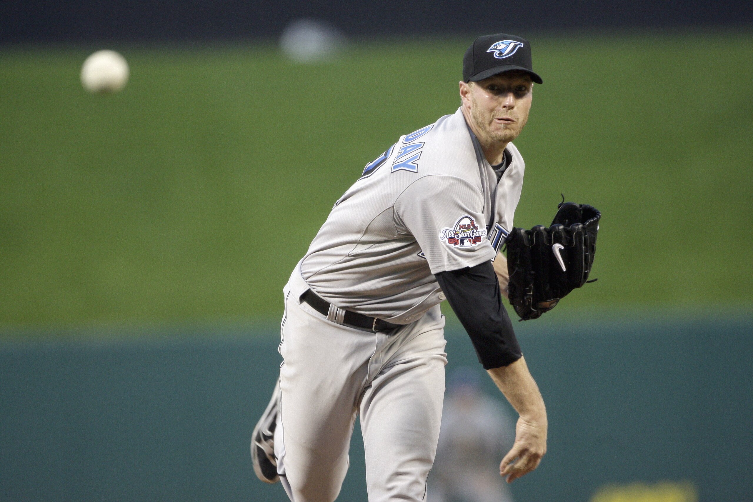 ST. LOUIS, MO - JULY 14: American League All-Star Roy Halladay of the Toronto Blue Jays pitches during the 2009 MLB All-Star Game at Busch Stadium on July 14, 2009 in St Louis, Missouri. (Photo by Pool/Getty Images) ST. LOUIS, MO - JULY 14: American League All-Star Roy Halladay of the Toronto Blue Jays pitches during the 2009 MLB All-Star Game at Busch Stadium on July 14, 2009 in St Louis, Missouri. (Photo by Pool/Getty Images)