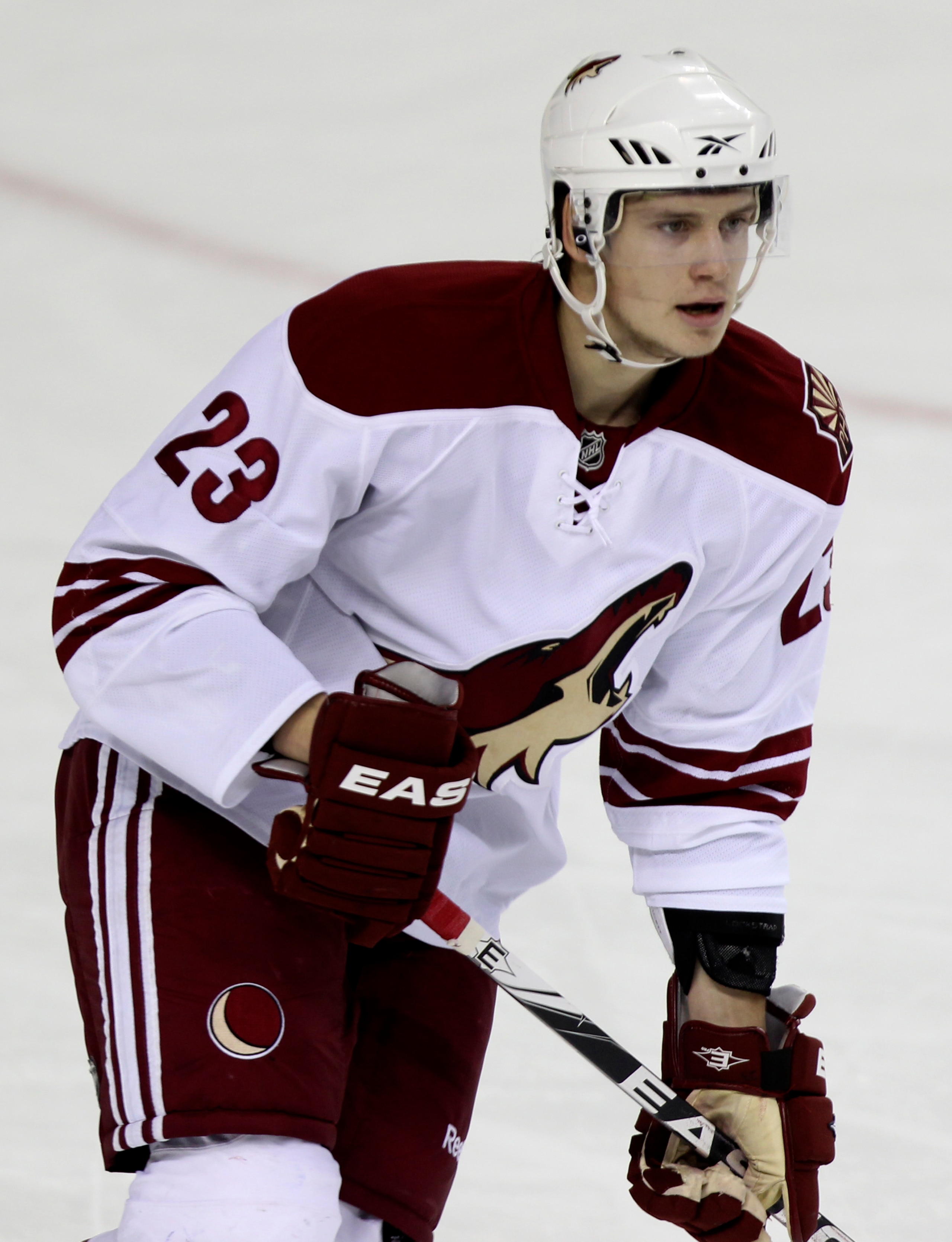 CALGARY, AB - SEPTEMBER 28: Oliver Ekman-Larsson of the Phoenix Coyotes plays against the Calgary Flames in NHL preseason action on September 28, 2010 at the Pengrowth Saddledome in Calgary, Alberta, Canada. (Photo by Mike Ridewood/Getty Images)