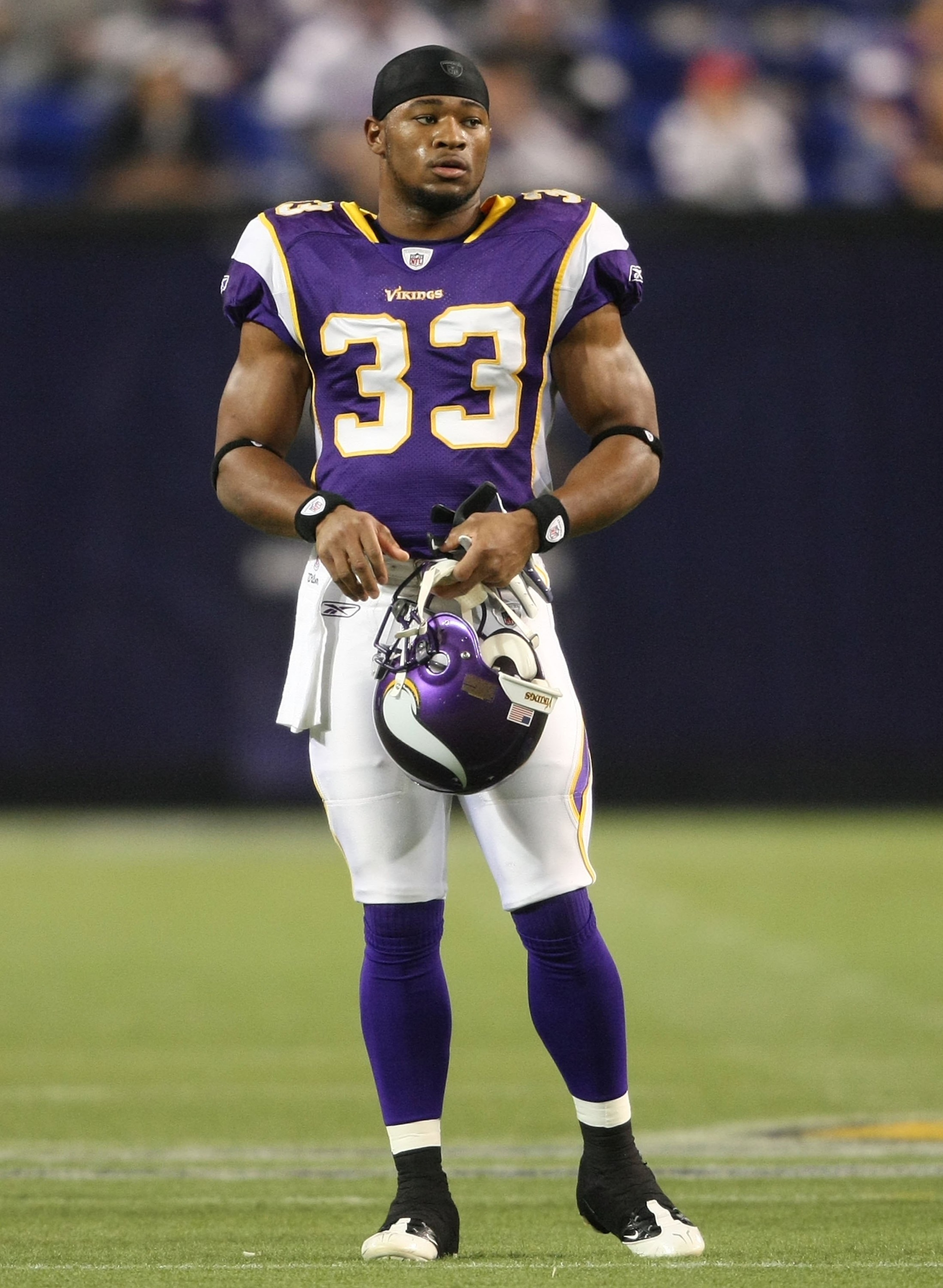 MINNEAPOLIS - NOVEMBER 22: Jamarca Sanford of the Minnesota Vikings stands of the field against the Seattle Seahawks at Hubert H. Humphrey Metrodome on November 22, 2009 in Minneapolis, Minnesota. (Photo by Nick Laham/Getty Images) MINNEAPOLIS - NOVEMBER 22: Jamarca Sanford of the Minnesota Vikings stands of the field against the Seattle Seahawks at Hubert H. Humphrey Metrodome on November 22, 2009 in Minneapolis, Minnesota. (Photo by Nick Laham/Getty Images)