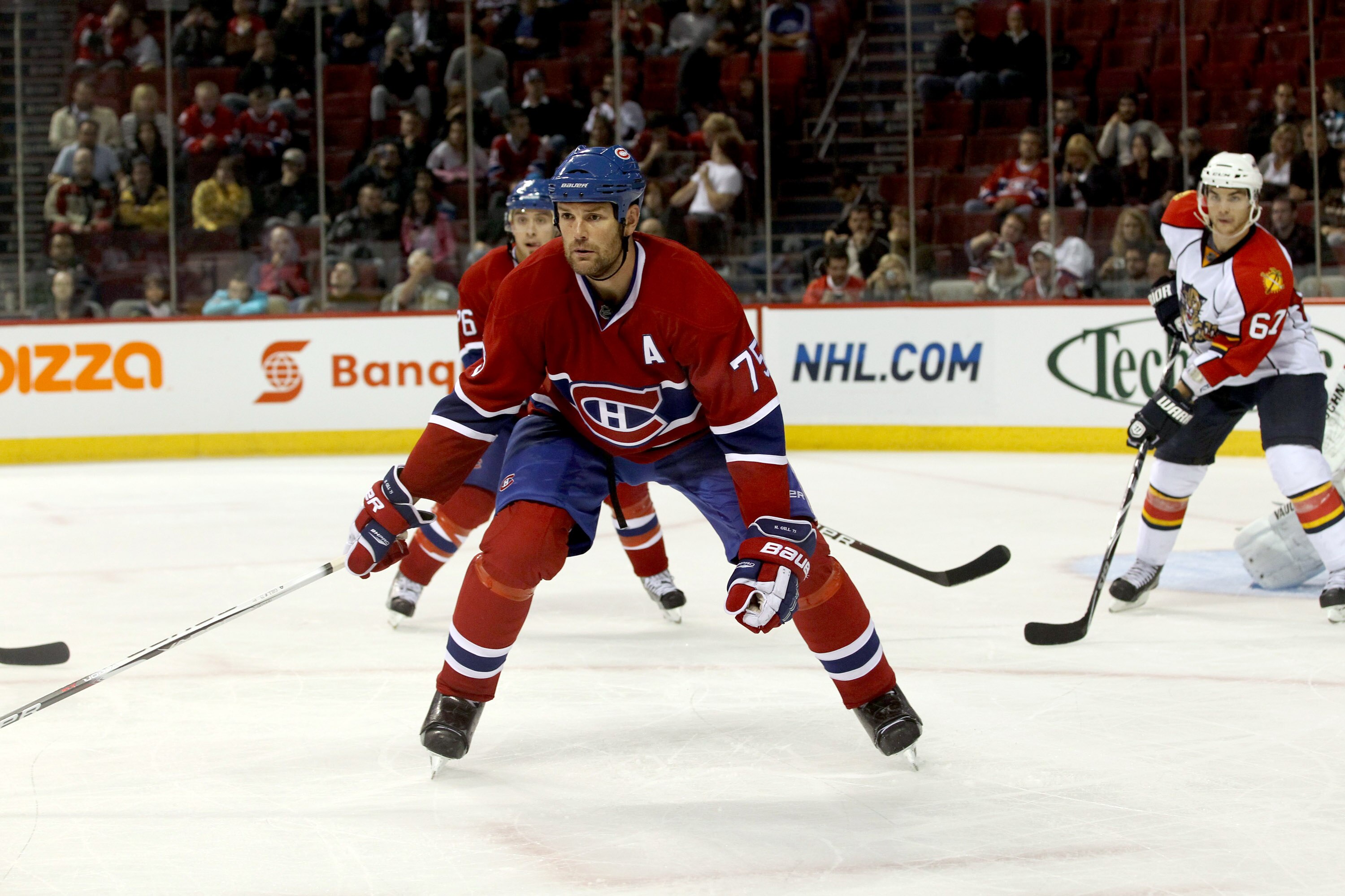 MONTREAL, CANADA - SEPTEMBER 27: Hal Gill #75 of the Montreal Canadiens skates against the Florida Panthers at the Bell Centre on September 27, 2010 in Montreal, Canada. (Photo by Bruce Bennett/Getty Images)