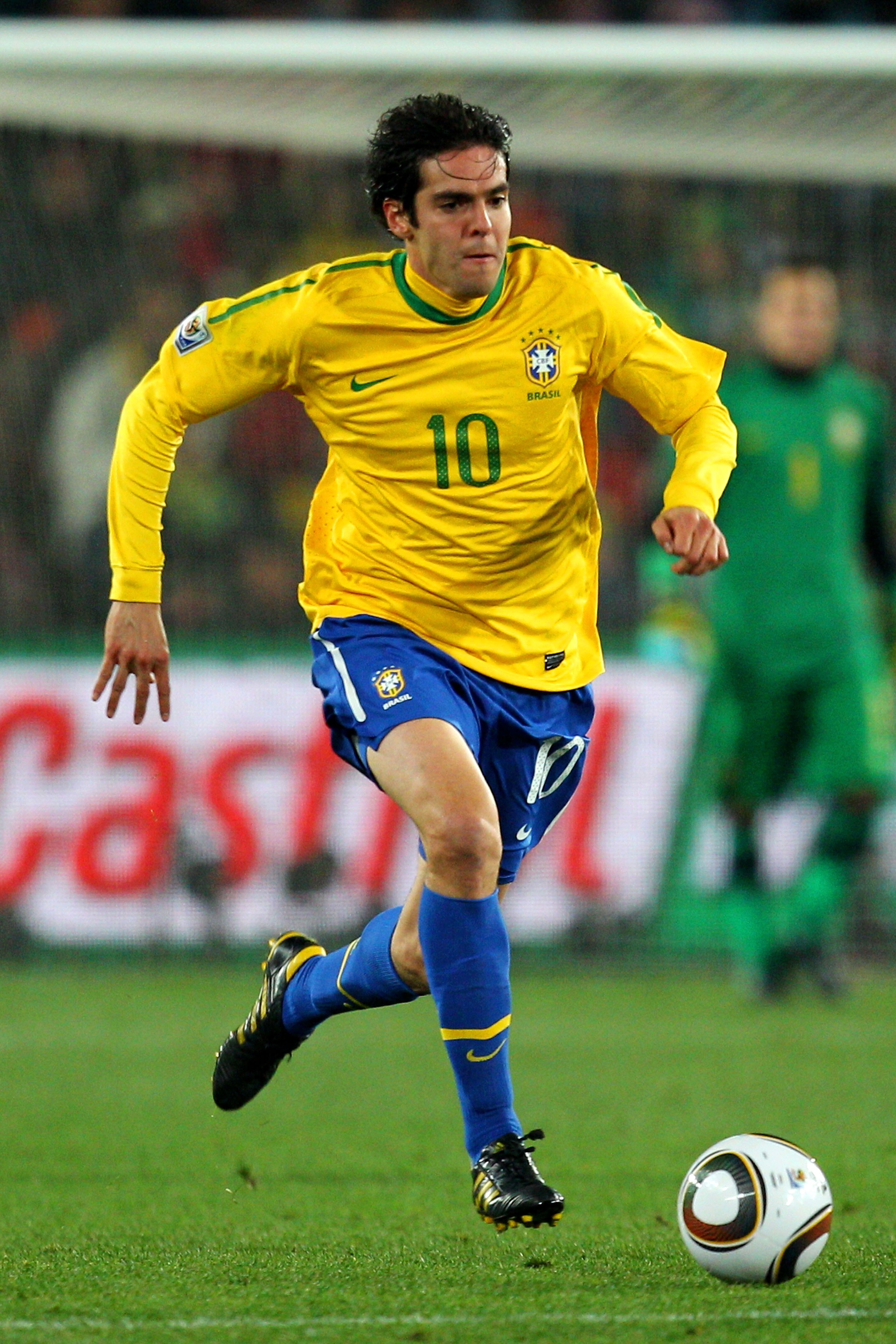 JOHANNESBURG, SOUTH AFRICA - JUNE 28: Kaka of Brazil runs with the ball during the 2010 FIFA World Cup South Africa Round of Sixteen match between Brazil and Chile at Ellis Park Stadium on June 28, 2010 in Johannesburg, South Africa. (Photo by Cameron S JOHANNESBURG, SOUTH AFRICA - JUNE 28: Kaka of Brazil runs with the ball during the 2010 FIFA World Cup South Africa Round of Sixteen match between Brazil and Chile at Ellis Park Stadium on June 28, 2010 in Johannesburg, South Africa. (Photo by Cameron S