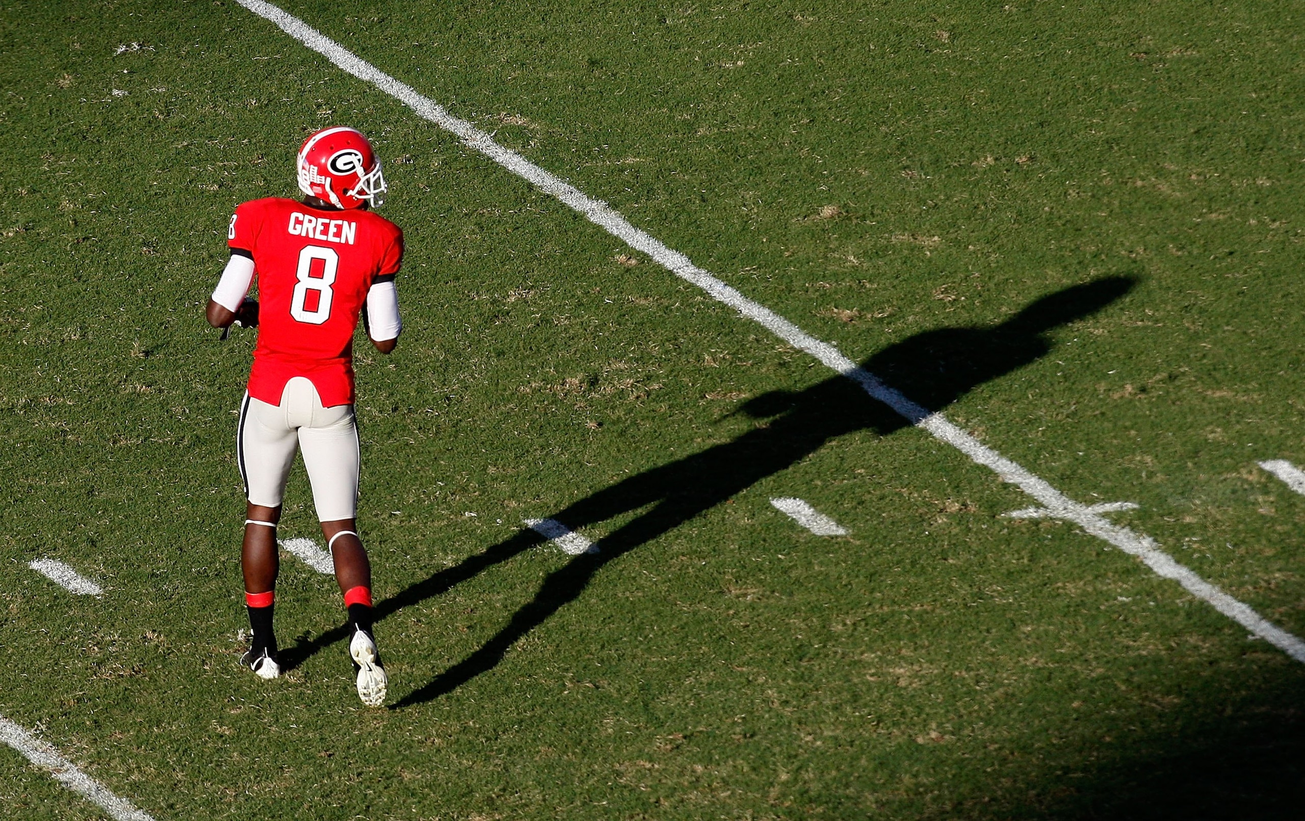 ATHENS, GA - OCTOBER 03:  A.J. Green #8 of the Georgia Bulldogs against the Louisiana State University Tigers at Sanford Stadium on October 3, 2009 in Athens, Georgia.  (Photo by Kevin C. Cox/Getty Images)