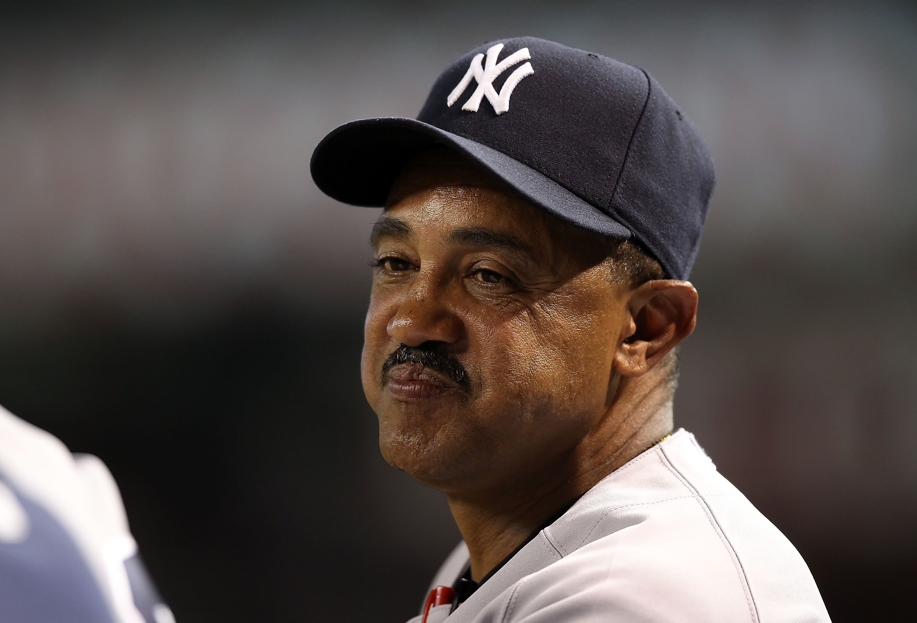 PHOENIX - JUNE 22:  Bench coach Tony Pena of the New York Yankees watches from the dugout during the Major League Baseball game against the Arizona Diamondbacks at Chase Field on June 22, 2010 in Phoenix, Arizona.   The Yankees defeated the Diamondbacks 9