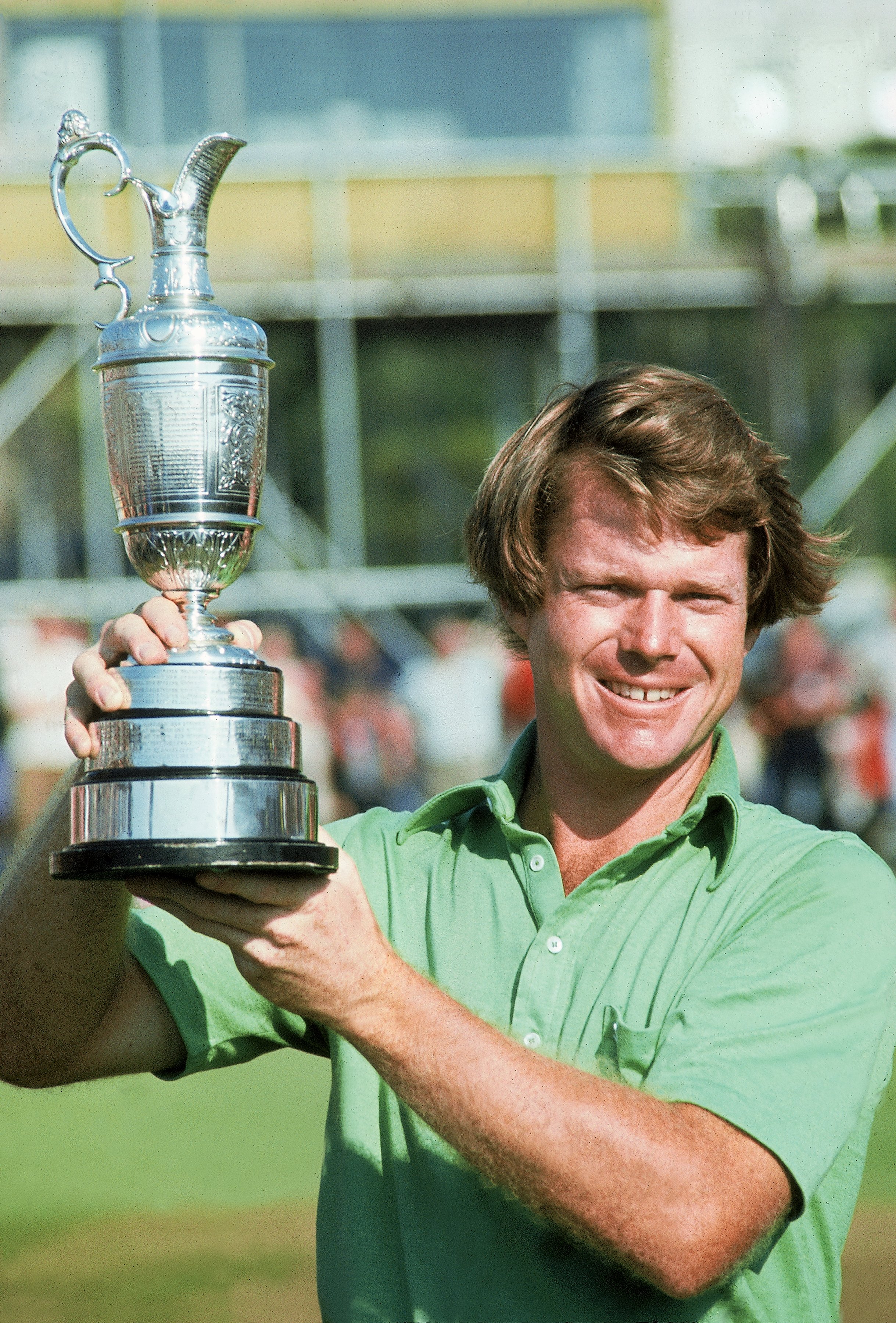 9 Jul 1977:  Tom Watson of the USA holds aloft the Claret Jug after winning the British Open played at Turnberry Golf Club in Ayr, Scotland . \ Mandatory Credit: Allsport UK /Allsport