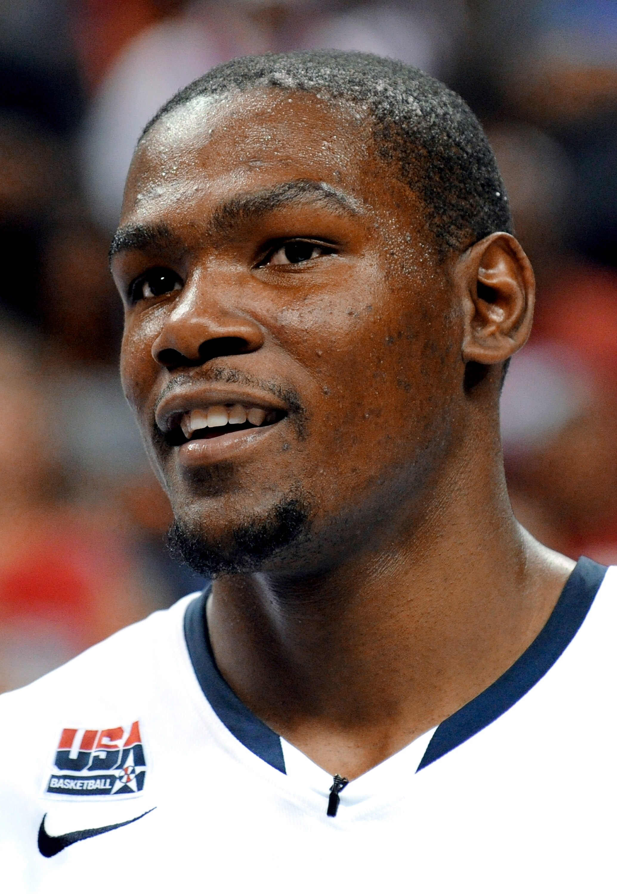 LAS VEGAS - JULY 24:  Kevin Durant #5 of the 2010 USA Basketball Men's National Team smiles after a USA Basketball showcase at the Thomas & Mack Center July 24, 2010 in Las Vegas, Nevada.  (Photo by Ethan Miller/Getty Images)