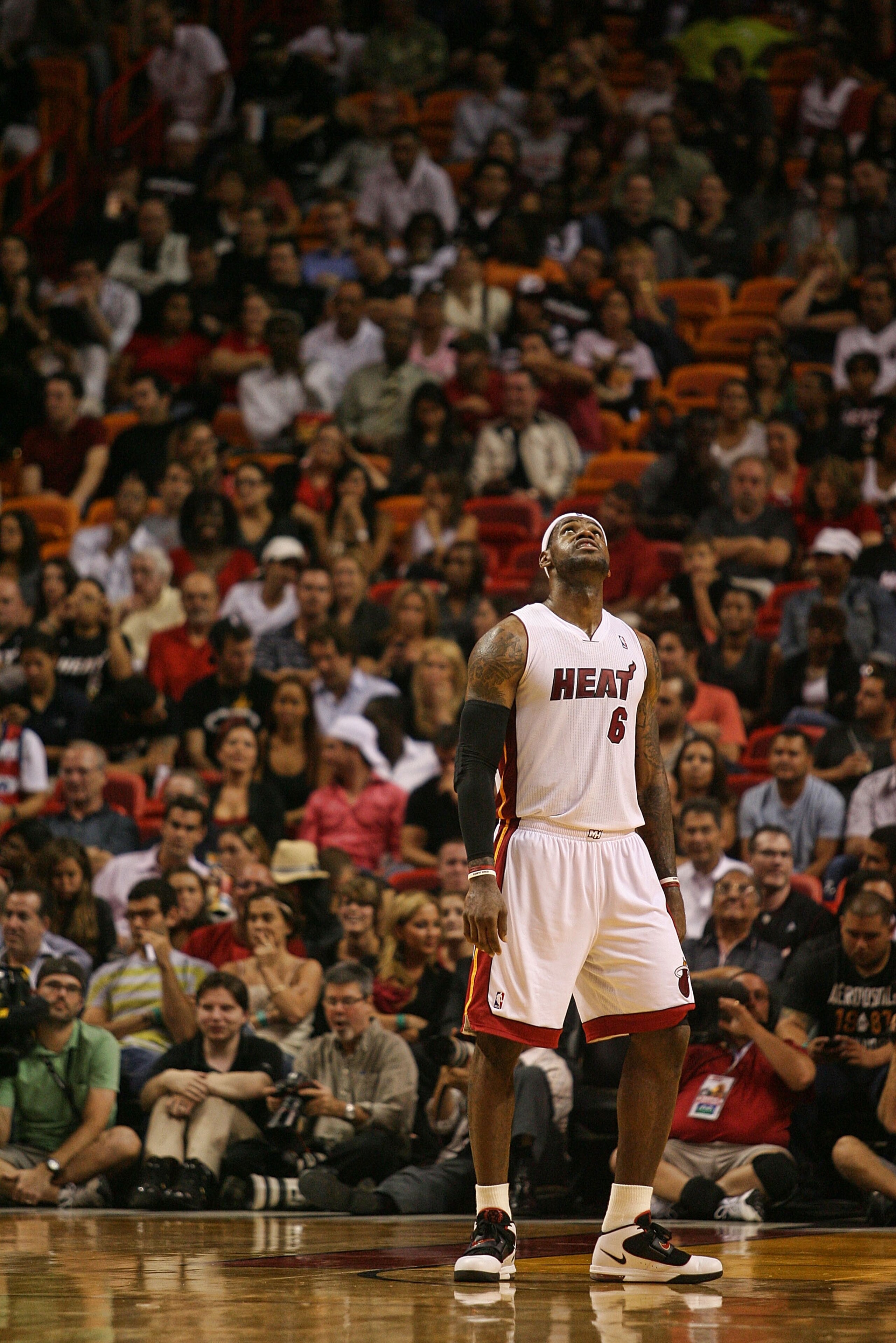 MIAMI - OCTOBER 05:  Forward LeBron James #6 of the Miami Heat plays against the Detroit Pistons on October 5, 2010 in Miami, Florida.  NOTE TO USER: User expressly acknowledges and agrees that, by downloading and or using this photograph, User is consent
