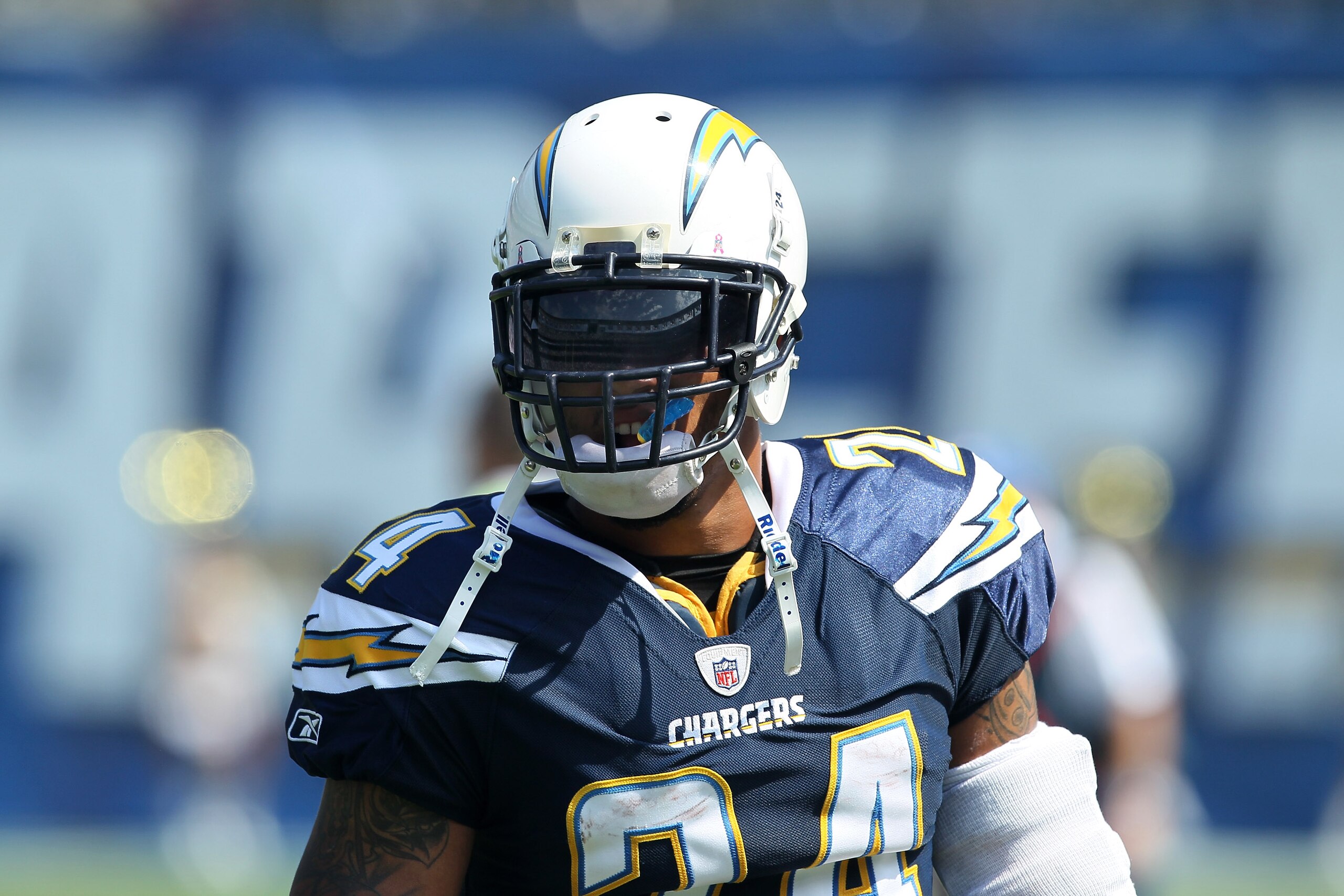 SAN DIEGO - OCTOBER 03:  Running back Ryan Mathews #24 of the San Diego Chargers walks on the field before the game against the Arizona Cardinals at Qualcomm Stadium on October 3, 2010 in San Diego, California.   The Chargers won 41-10.  (Photo by Stephen