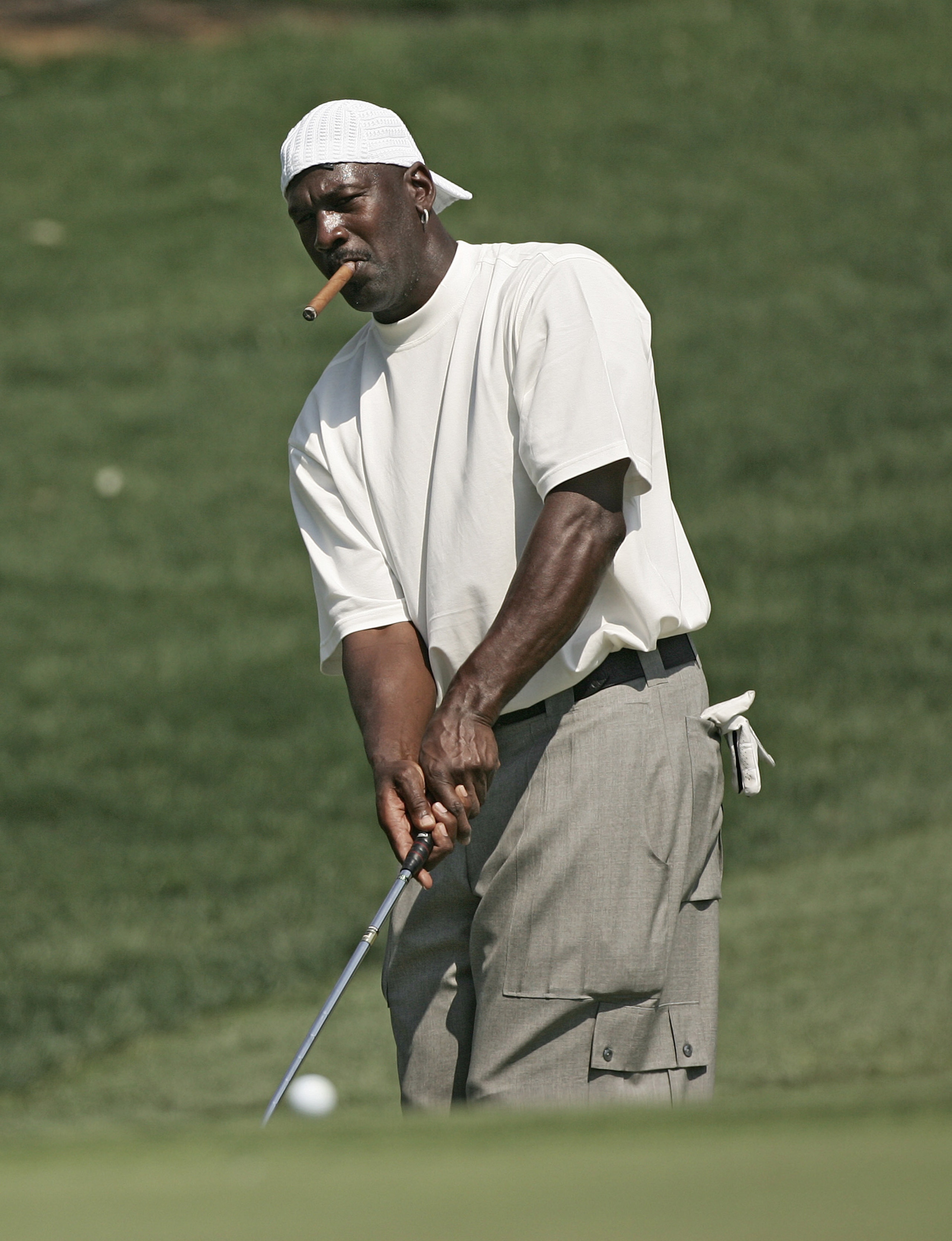 UNITED STATES - MAY 02: Michael Jordan during the Pro-Am prior to the 2007 Wachovia Championship held at Quail Hollow Country Club in Charlotte, North Carolina on May 2, 2007. (Photo by Sam Greenwood/Getty Images) UNITED STATES - MAY 02: Michael Jordan during the Pro-Am prior to the 2007 Wachovia Championship held at Quail Hollow Country Club in Charlotte, North Carolina on May 2, 2007. (Photo by Sam Greenwood/Getty Images)