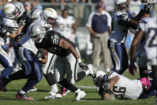 Michael Bush had a great day in place of Darren McFadden.