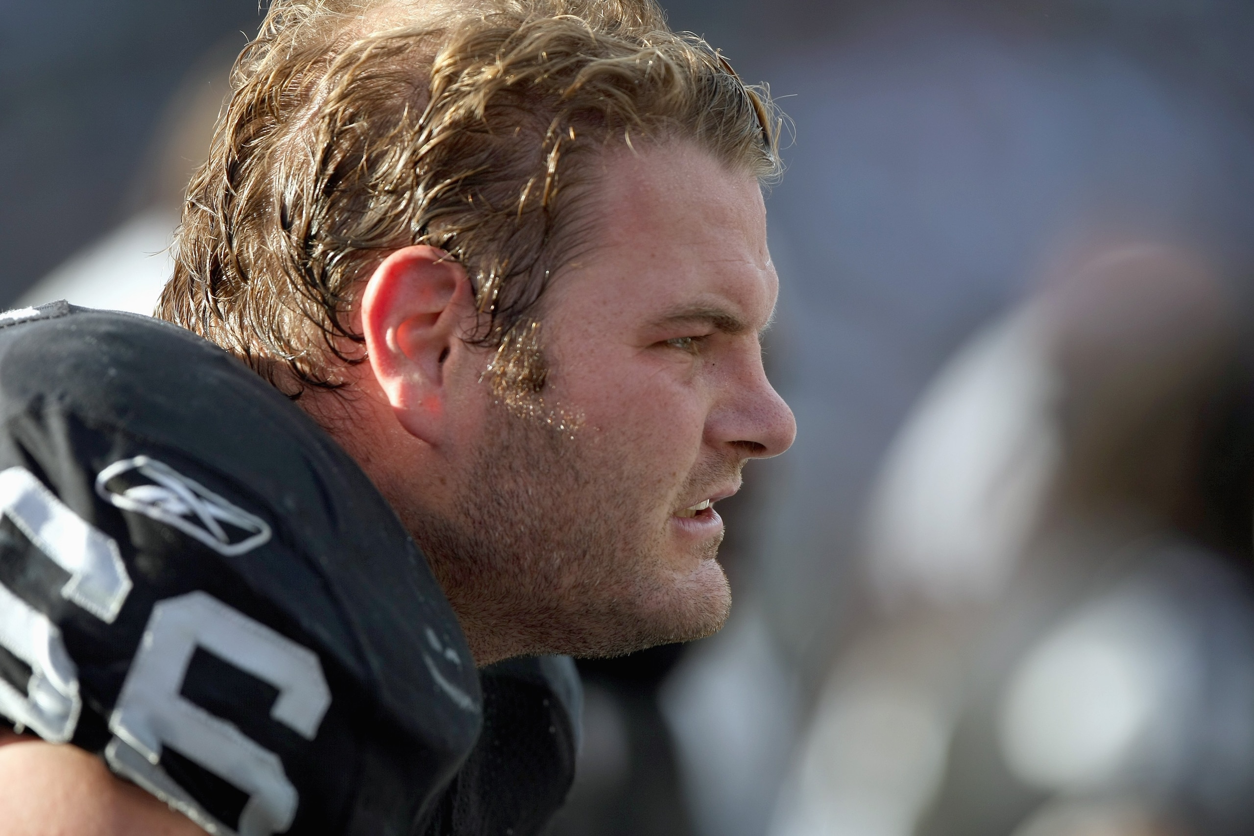 OAKLAND, CA - NOVEMBER 4: Cooper Carlisle #66 of the Oakland Raiders looks on against the Houston Texans at McAfee Coliseum November 4, 2007 in Oakland, California. (Photo by Jed Jacobsohn/Getty Images)