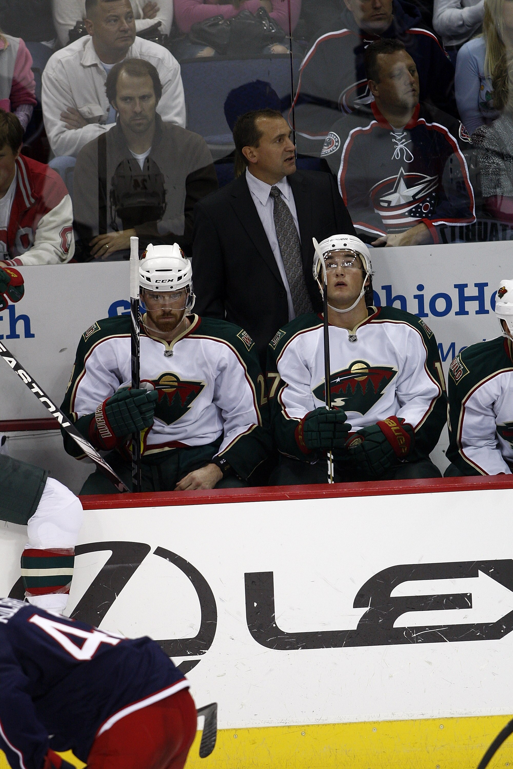 COLUMBUS,OH - SEPTEMBER 28:  Minnesota Wild head coach Todd Richards watches as his team takes on the Columbus Blue Jackets during the third period on September 28, 2010 at Nationwide Arena in Columbus, Ohio.  (Photo by John Grieshop/Getty Images)