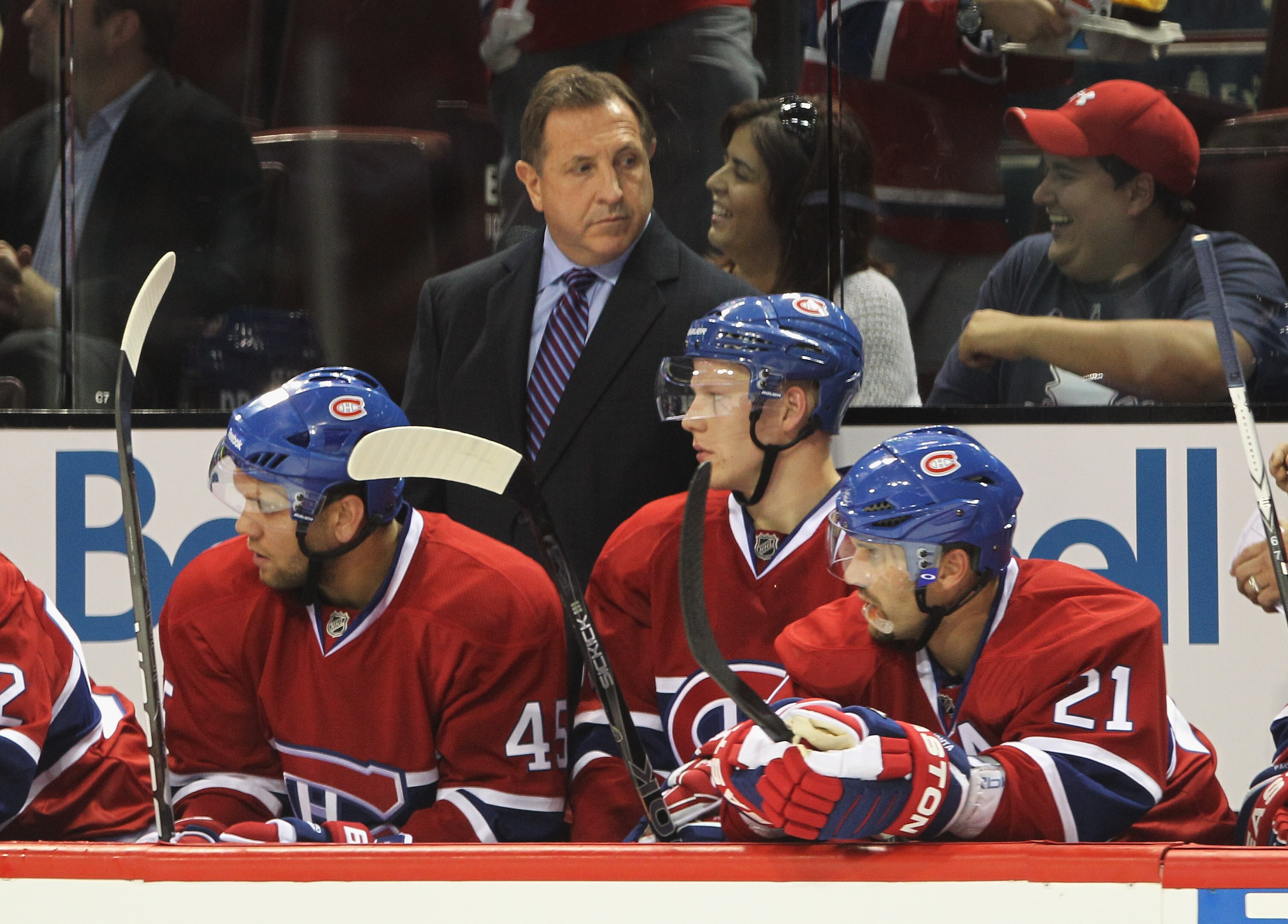 MONTREAL, QC - SEPTEMBER 24: Head coach Jacques Martin of the Montreal Canadiens watches the action against the Ottawa Senators at the Bell Centre on September 24, 2010 in Montreal, Canada. The Canadiens defeated the Senators 4-2.  (Photo by Bruce Bennett