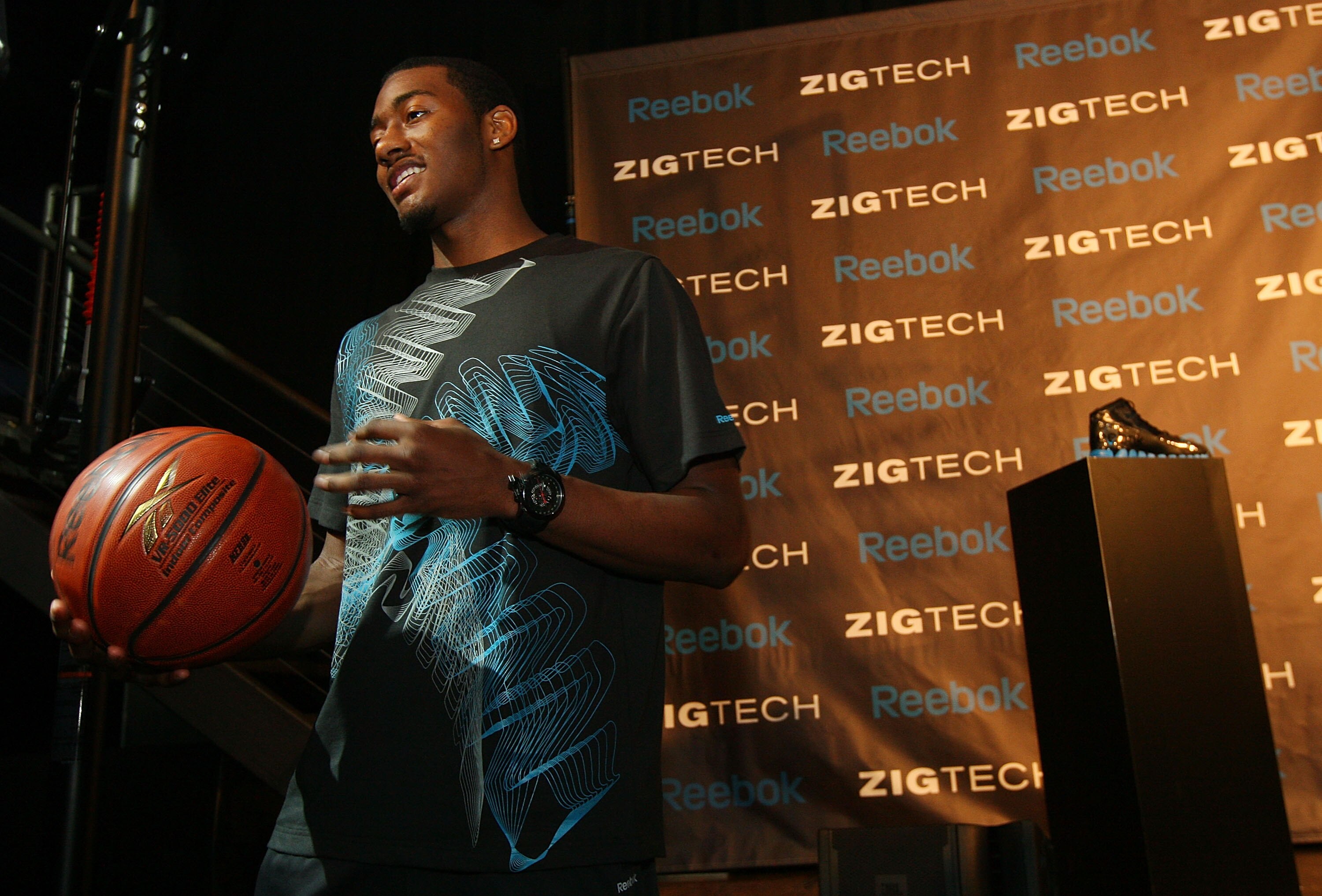 NEW YORK - JUNE 23:  Projected #1 NBA draft pick John Wall speaks to the media during a press conference to unveil his new state-of-the-art Reebok basketball shoe ZigTech Slash at Arena Event Space on June 23, 2010 in New York City.  (Photo by Mike Stobe/