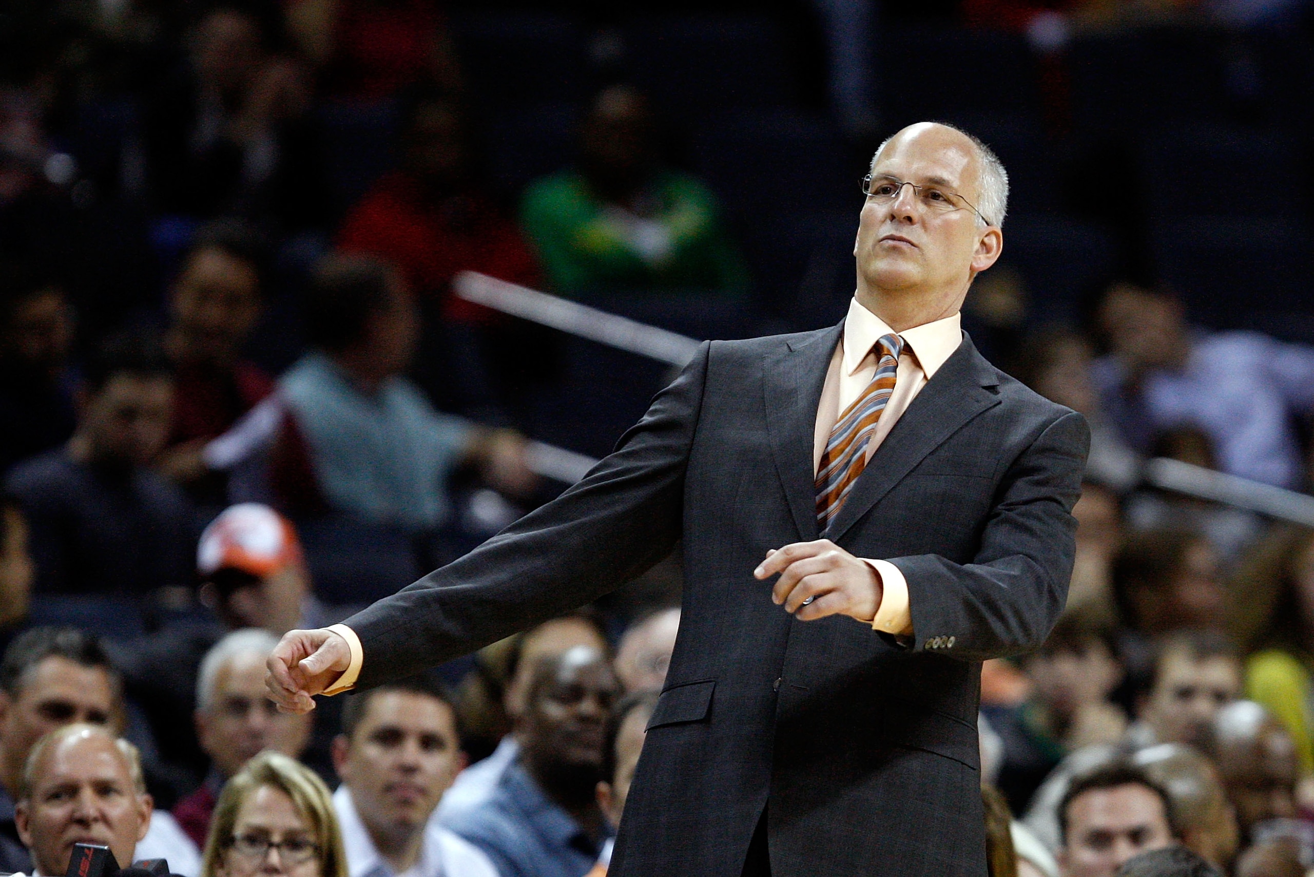 CHARLOTTE, NC - MARCH 16:  Head coach Jay Triano of the Toronto Raptors watches his team in action against the Charlotte Bobcats during their game at Time Warner Cable Arena on March 16, 2009 in Charlotte, North Carolina.  NOTE TO USER: User expressly ack