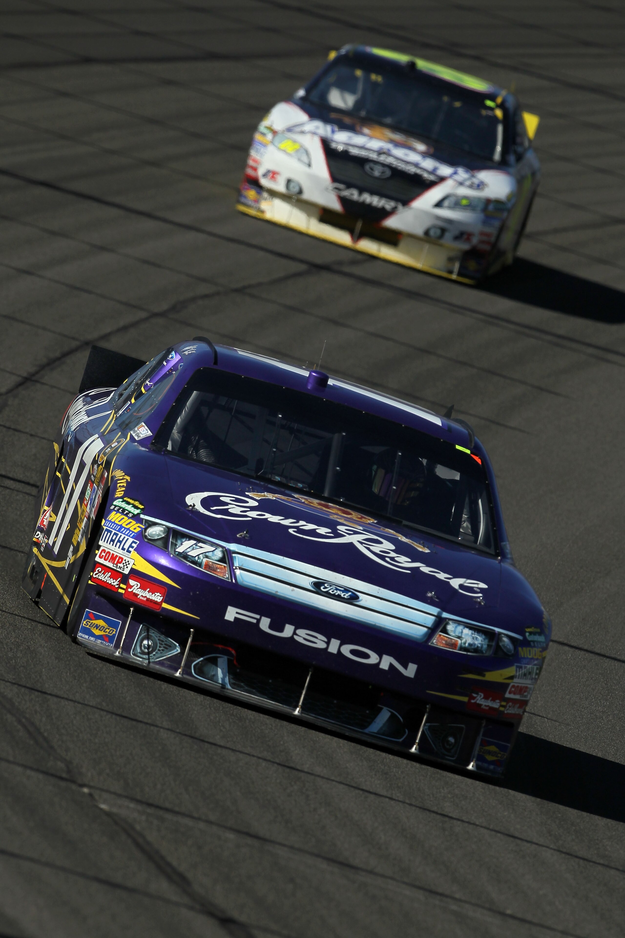 FONTANA, CA - OCTOBER 10:  Matt Kenseth, driver of the #17 Crown Royal Ford, races during the NASCAR Sprint Cup Series Pepsi Max 400 on October 10, 2010 in Fontana, California.  (Photo by Jeff Gross/Getty Images)