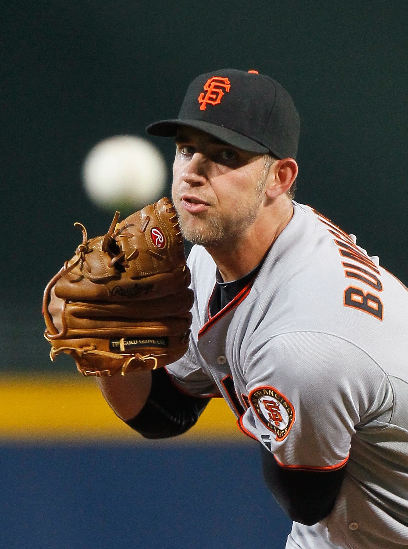ATLANTA - OCTOBER 11:  Starting pitcher Madison Bumgarner #40 of the San Francisco Giants pitches in the first inning to the Atlanta Braves during Game Four of the NLDS of the 2010 MLB Playoffs at Turner Field on October 11, 2010 in Atlanta, Georgia.  (Ph