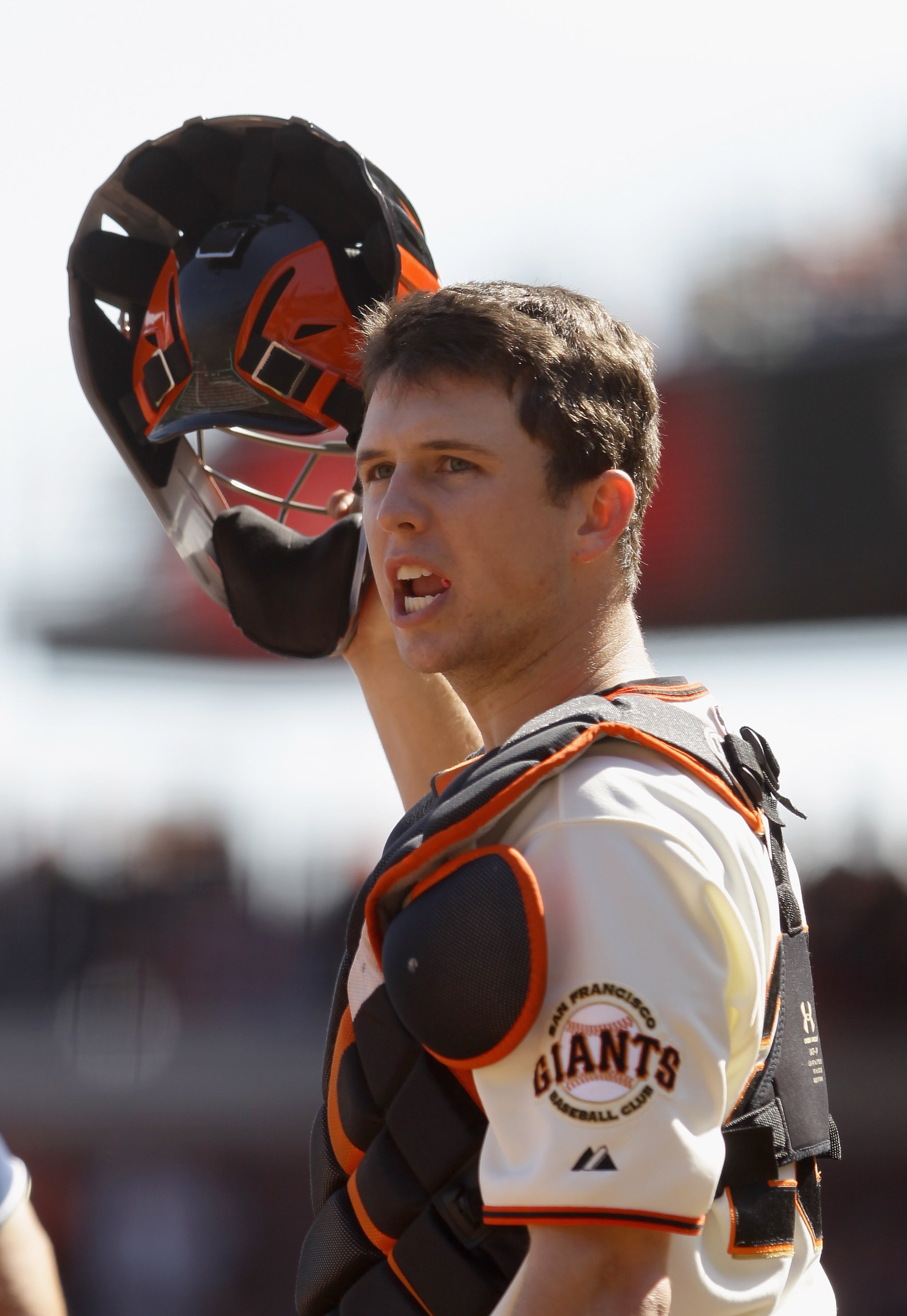 SAN FRANCISCO - OCTOBER 03:  Buster Posey #28 of the San Francisco Giants in action during their game against the San Diego Padres at AT&T Park on October 3, 2010 in San Francisco, California.  (Photo by Ezra Shaw/Getty Images)