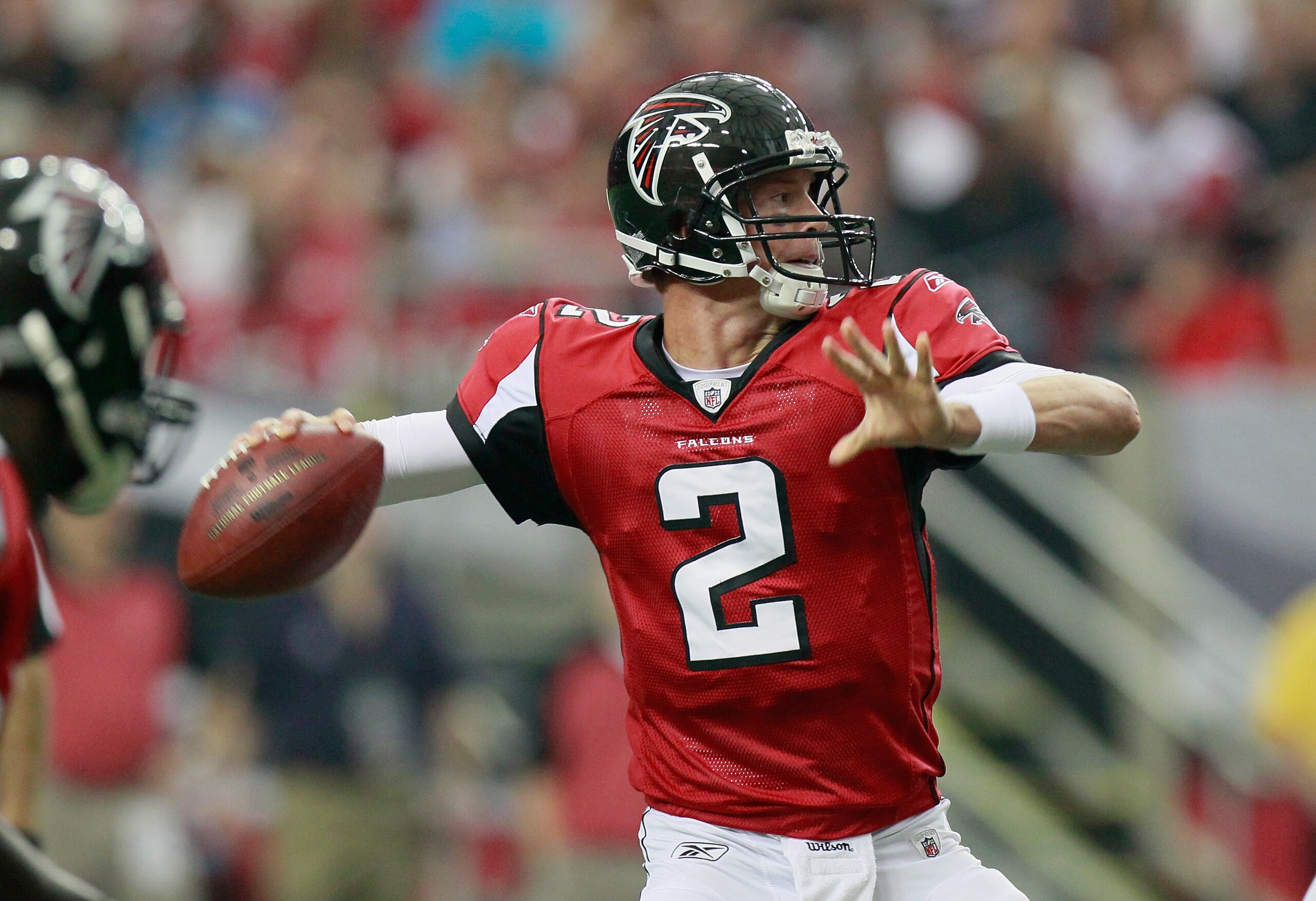 ATLANTA - SEPTEMBER 19:  Quarterback Matt Ryan #2 of the Atlanta Falcons against the Arizona Cardinals at Georgia Dome on September 19, 2010 in Atlanta, Georgia.  (Photo by Kevin C. Cox/Getty Images)