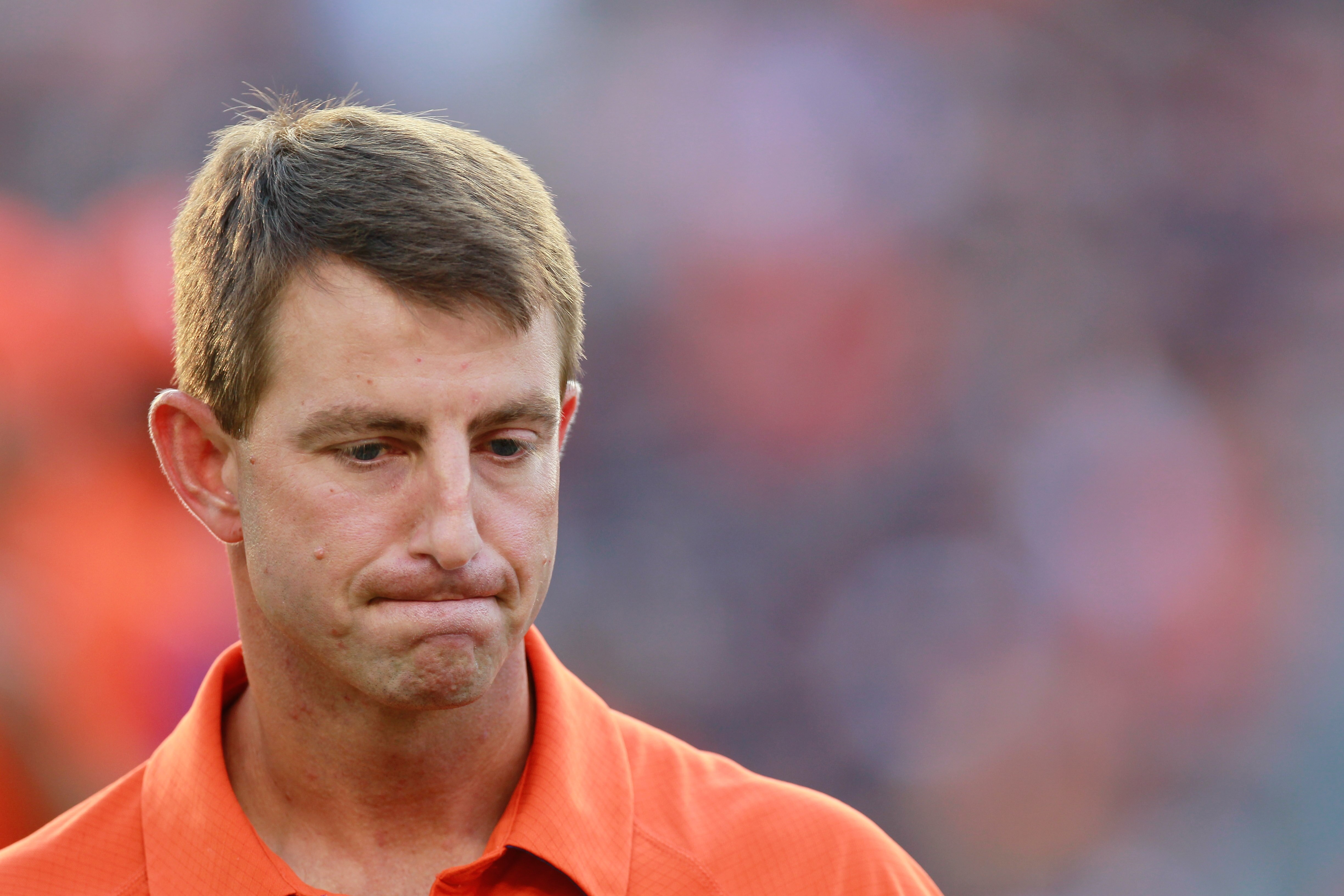 AUBURN, AL - SEPTEMBER 18:  Head coach Dabo Swinney of the Clemson Tigers against the Auburn Tigers at Jordan-Hare Stadium on September 18, 2010 in Auburn, Alabama.  (Photo by Kevin C. Cox/Getty Images)