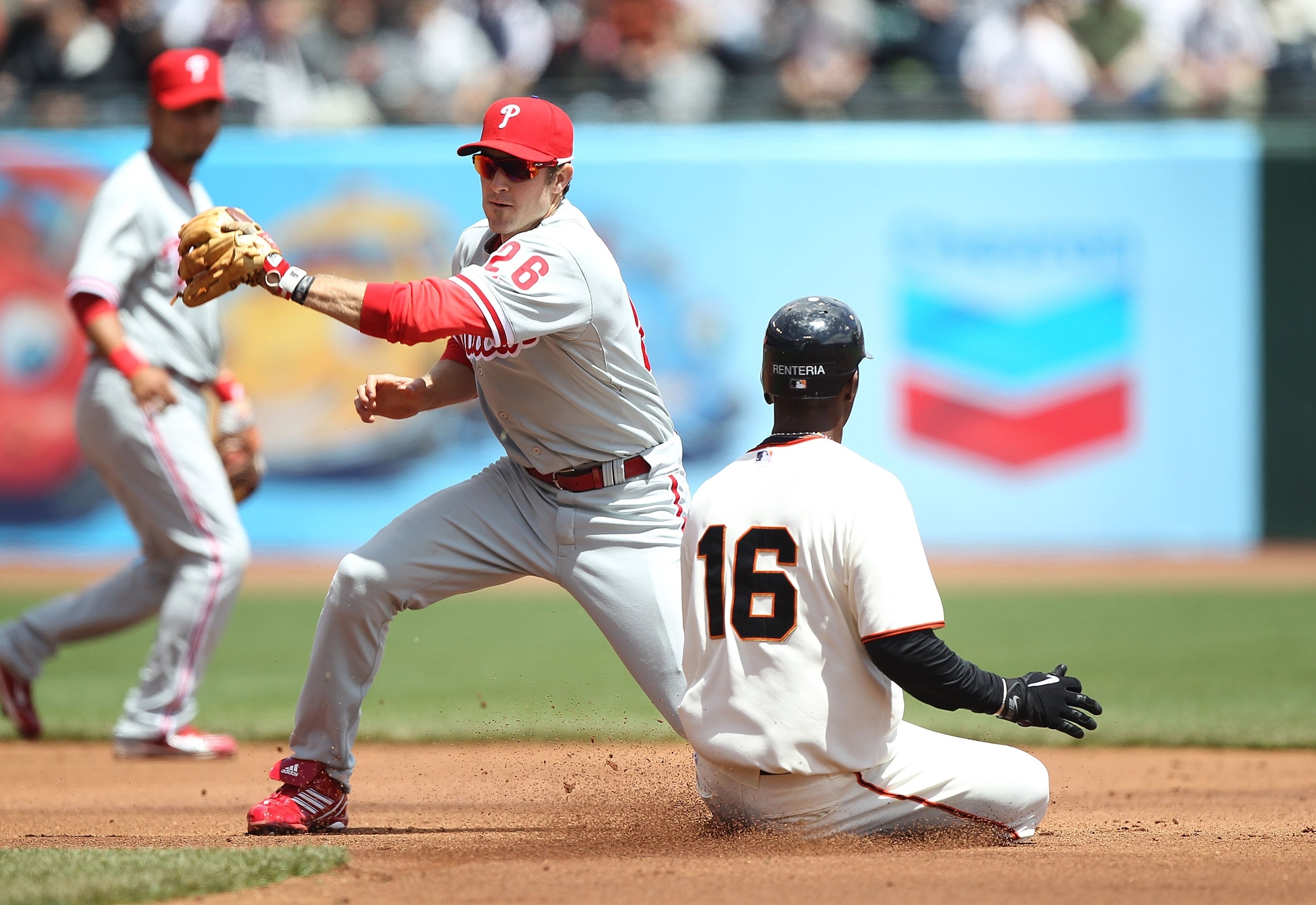 SAN FRANCISCO - APRIL 28:  Chase Utley #26 of the Philadelphia Phillies in action against the San Francisco Giants during an MLB game at AT&T Park on April 28, 2010 in San Francisco, California.  (Photo by Jed Jacobsohn/Getty Images)