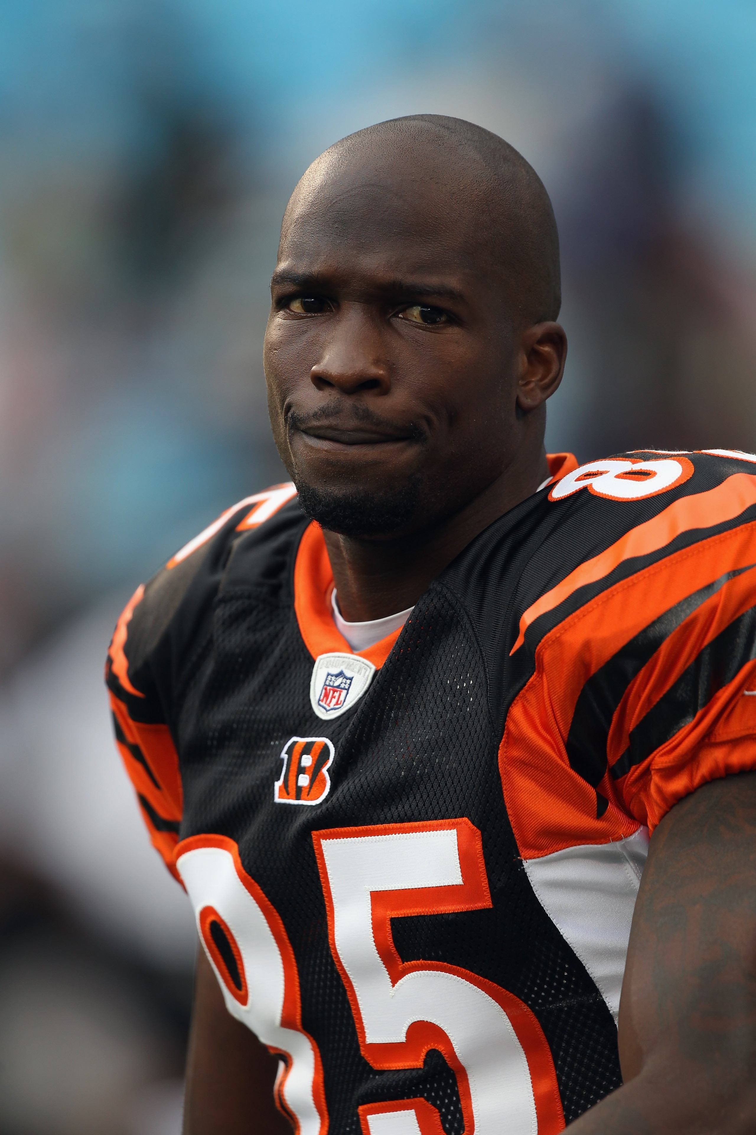CHARLOTTE, NC - SEPTEMBER 26:  Chad Ochocinco #85 of the Cincinnati Bengals during their game against the Carolina Panthers at Bank of America Stadium on September 26, 2010 in Charlotte, North Carolina.  (Photo by Streeter Lecka/Getty Images)