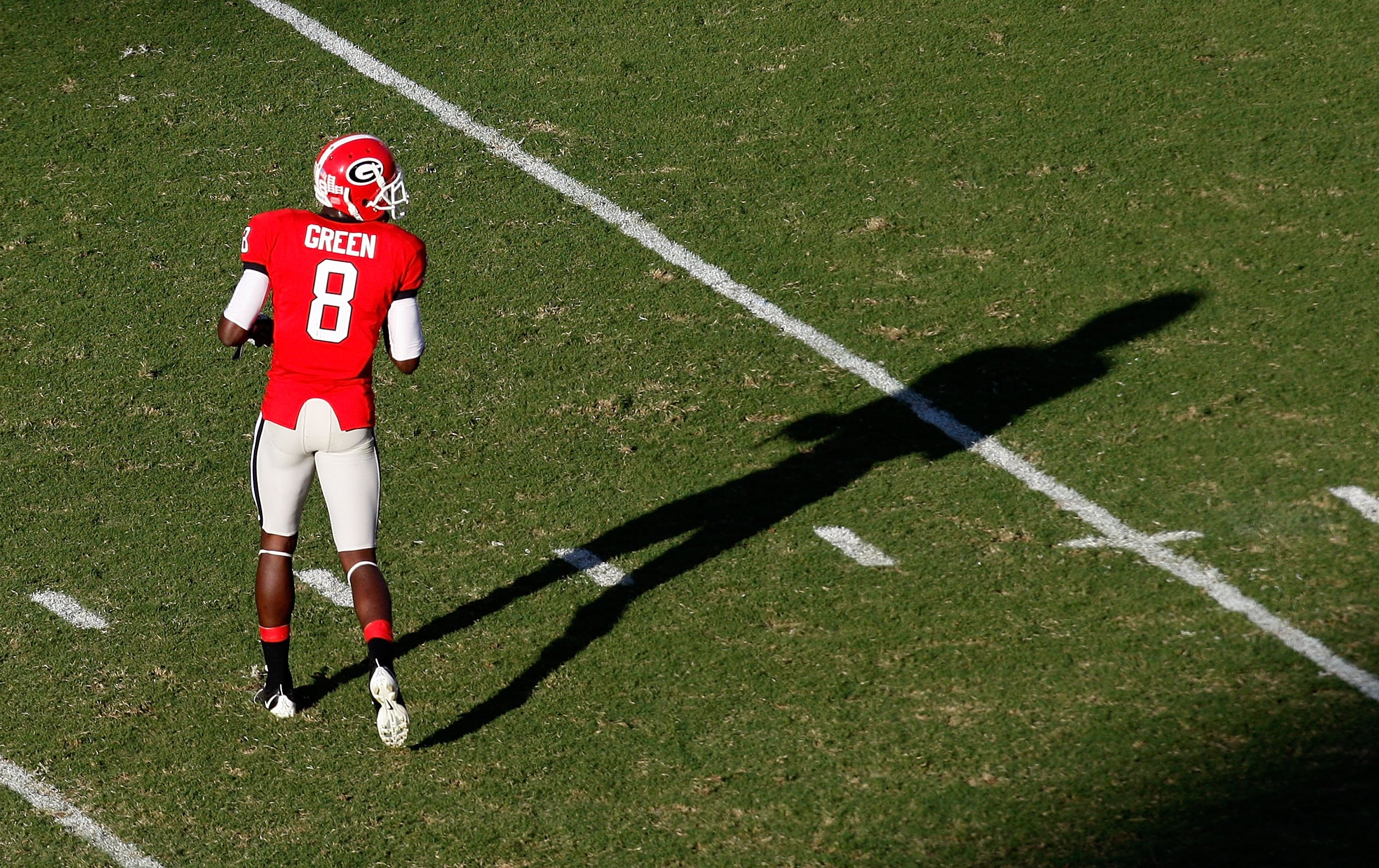 ATHENS, GA - OCTOBER 03:  A.J. Green #8 of the Georgia Bulldogs against the Louisiana State University Tigers at Sanford Stadium on October 3, 2009 in Athens, Georgia.  (Photo by Kevin C. Cox/Getty Images)