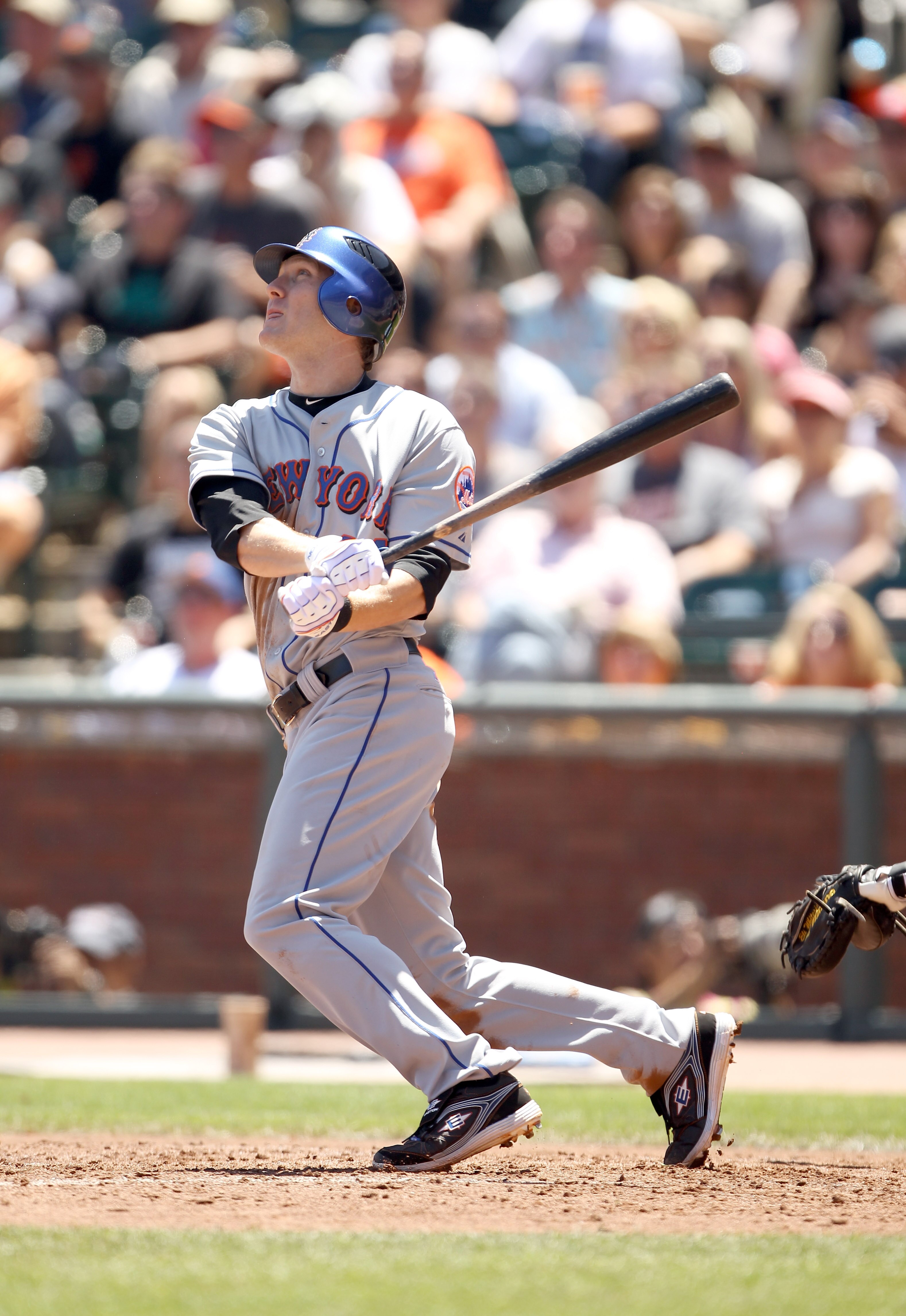 SAN FRANCISCO - JULY 18:  Jason Bay #44 of the New York Mets bats against the San Francisco Giants at AT&T Park on July 18, 2010 in San Francisco, California.  (Photo by Ezra Shaw/Getty Images)