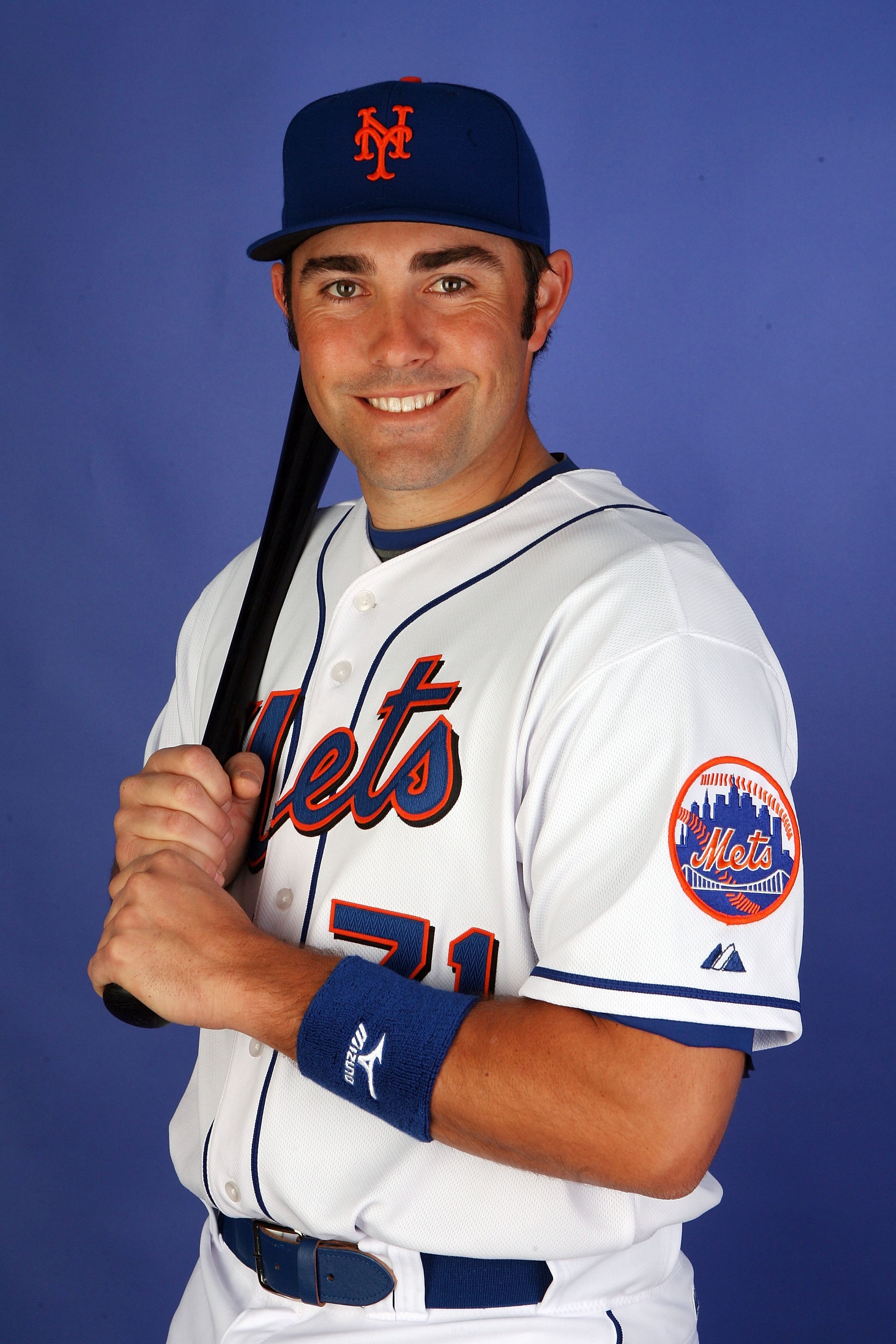 PORT ST. LUCIE, FL - FEBRUARY 27:  Catcher Mike Nickeas #71 of the New York Mets poses during photo day at Tradition Field on February 27, 2010 in Port St. Lucie, Florida.  (Photo by Doug Benc/Getty Images)