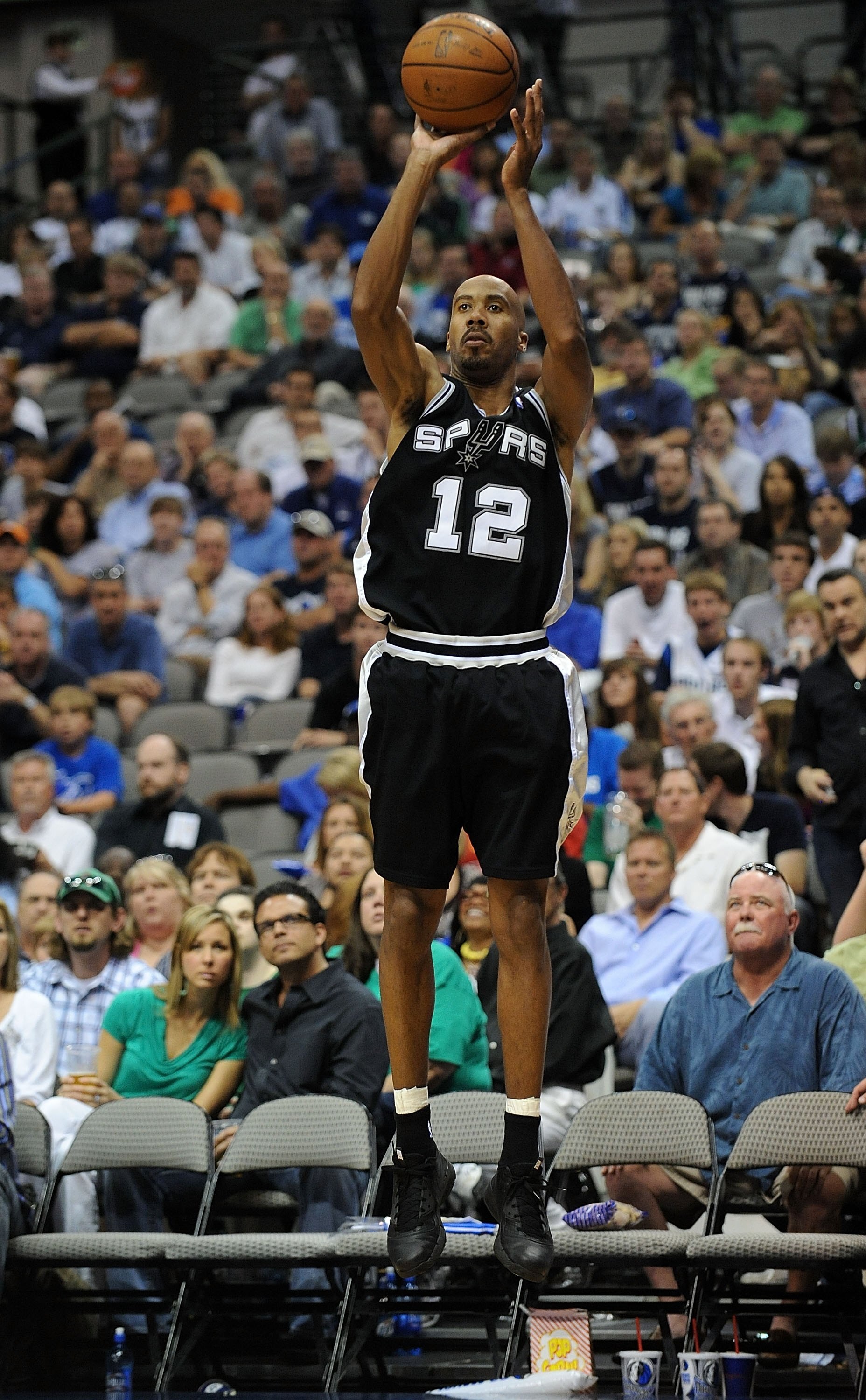 DALLAS - APRIL 25:  Guard Bruce Bowen #12 of the San Antonio Spurs during play against the Dallas Mavericks in Game Four of the Western Conference Quarterfinals during the 2009 NBA Playoffs at American Airlines Center on April 25, 2009 in Dallas, Texas. N
