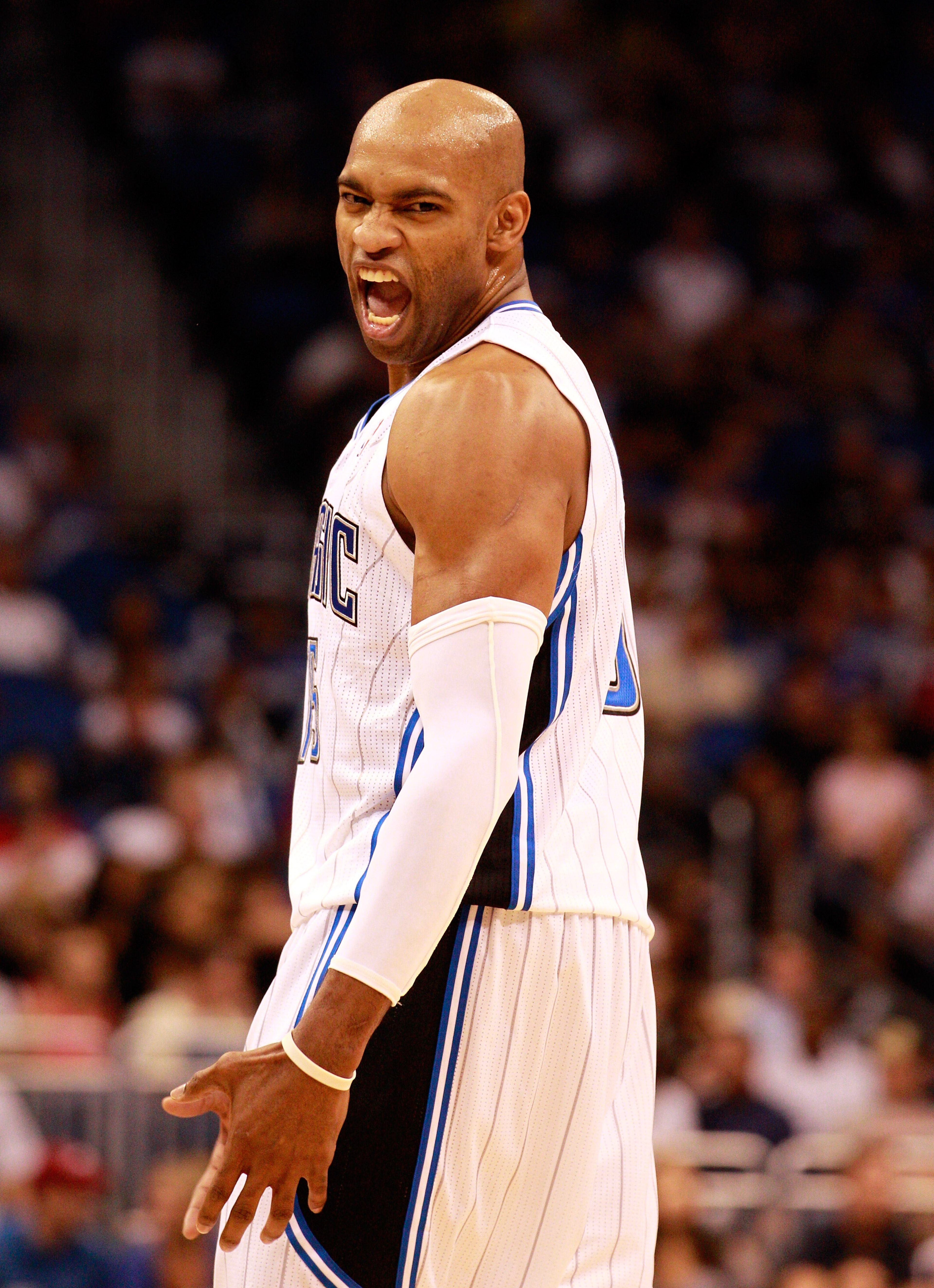 ORLANDO, FL - OCTOBER 10: Vince Carter #15 of the Orlando Magic reacts after a basket during the game against the New Orleans Hornets at Amway Arena on October 10, 2010 in Orlando, Florida. NOTE TO USER: User expressly acknowledges and agrees that, by do ORLANDO, FL - OCTOBER 10: Vince Carter #15 of the Orlando Magic reacts after a basket during the game against the New Orleans Hornets at Amway Arena on October 10, 2010 in Orlando, Florida. NOTE TO USER: User expressly acknowledges and agrees that, by do