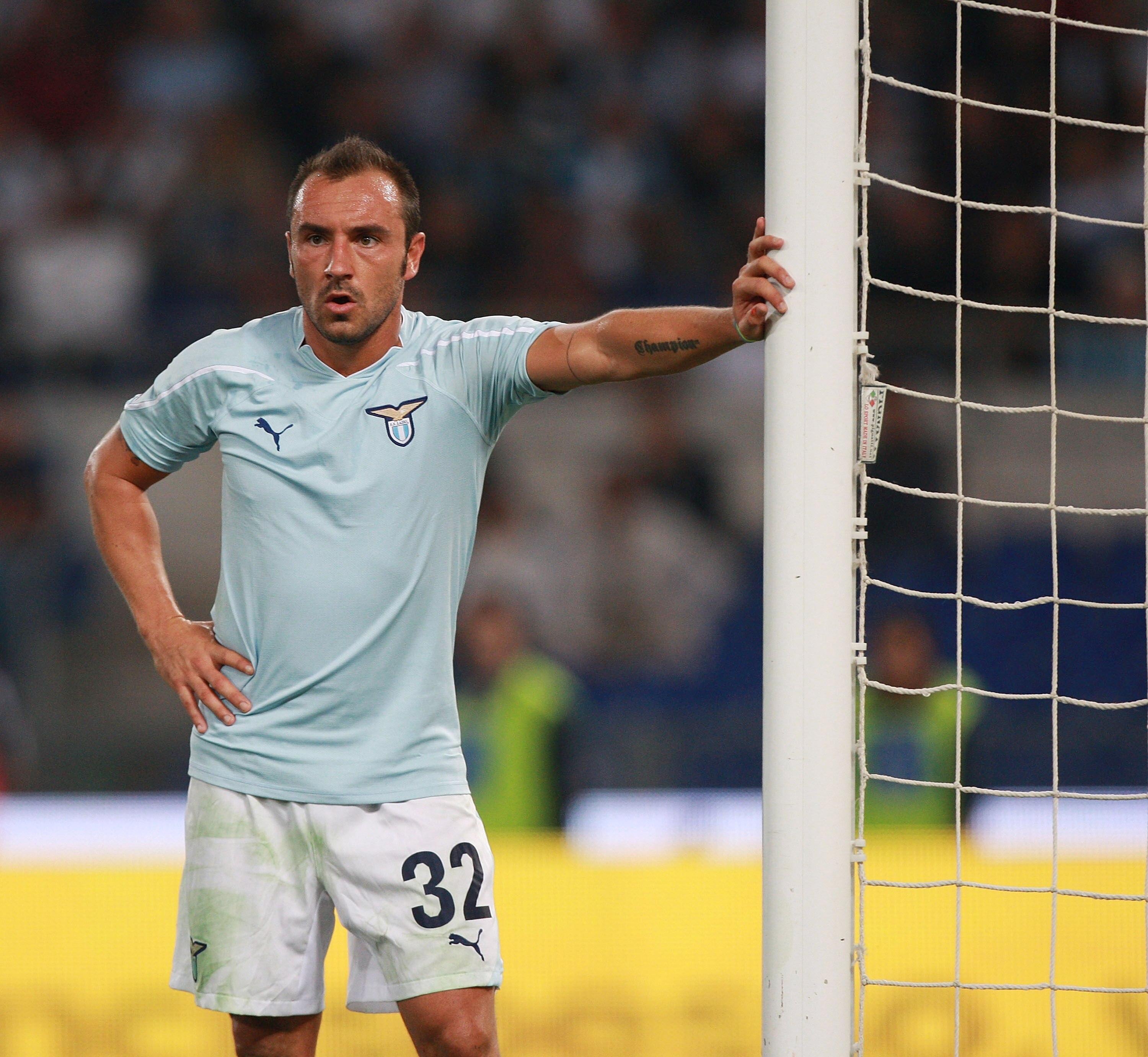 ROME - SEPTEMBER 22: Christian Brocchi of SS Lazio looks on during the Serie A match between SS Lazio and AC Milan at Stadio Olimpico on September 22, 2010 in Rome, Italy.  (Photo by Paolo Bruno/Getty Images)