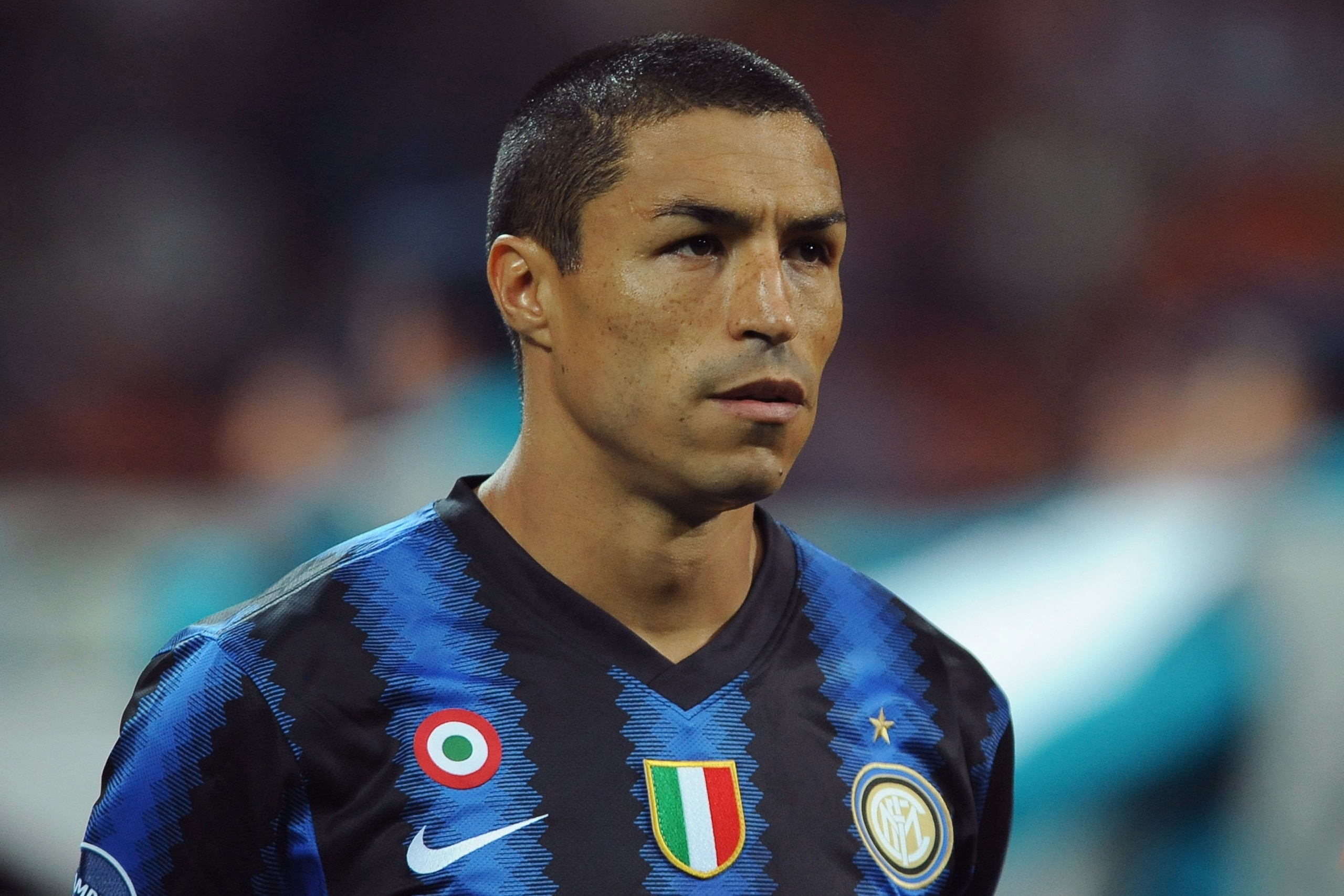 MILAN, ITALY - SEPTEMBER 29:  Ivan Ramiro Cordoba of FC Internazionale Milano looks on during the UEFA Champions League group A match between FC Internazionale Milano and SV Werder Bremen at Stadio Giuseppe Meazza on September 29, 2010 in Milan, Italy.  (