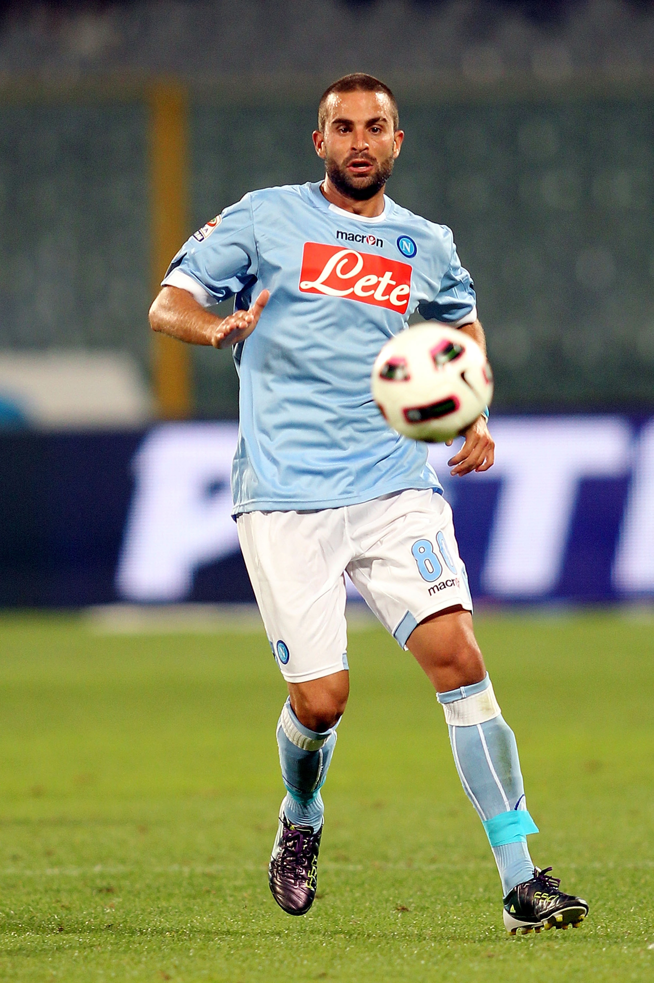 FLORENCE, ITALY - AUGUST 29: Manuele Blasi of SSC Napoli in action during the Serie A match between Fiorentina and Napoli at Stadio Artemio Franchi on August 29, 2010 in Florence, Italy.  (Photo by Gabriele Maltinti/Getty Images)