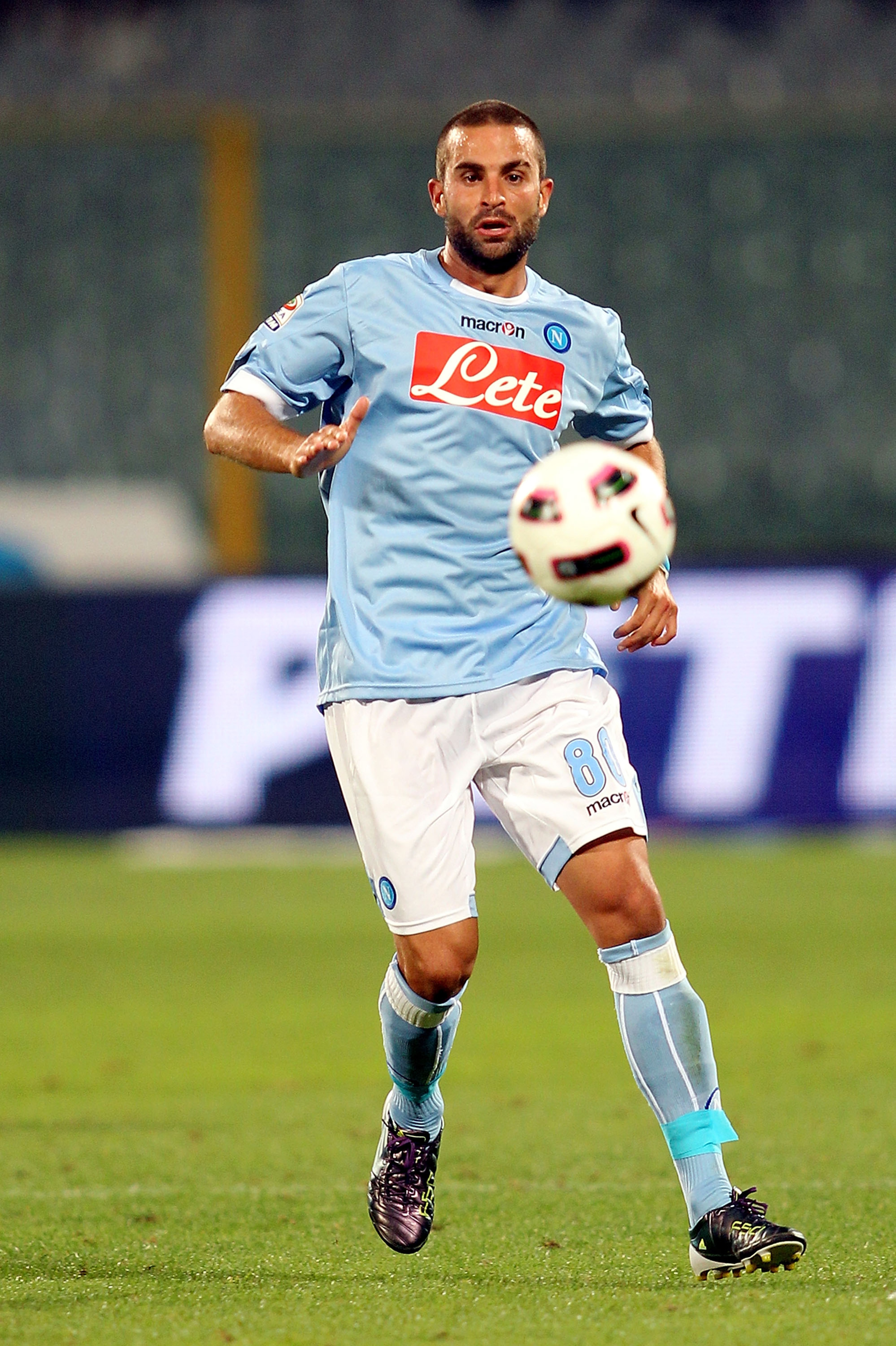 FLORENCE, ITALY - AUGUST 29: Manuele Blasi of SSC Napoli in action during the Serie A match between Fiorentina and Napoli at Stadio Artemio Franchi on August 29, 2010 in Florence, Italy.  (Photo by Gabriele Maltinti/Getty Images)