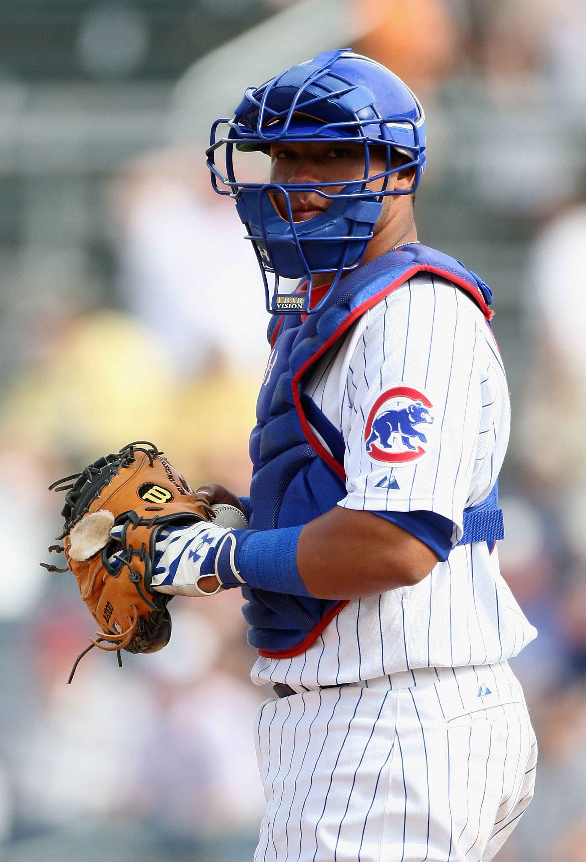 MESA, AZ - MARCH 03:  Welington Castillo #72 of the Chicago Cubs in action during the spring training game against the Oakland Athletics at HoHoKam Park on March 3, 2009 in Mesa, Arizona. The Cubs defeated the A's 6-4.  (Photo by Christian Petersen/Getty
