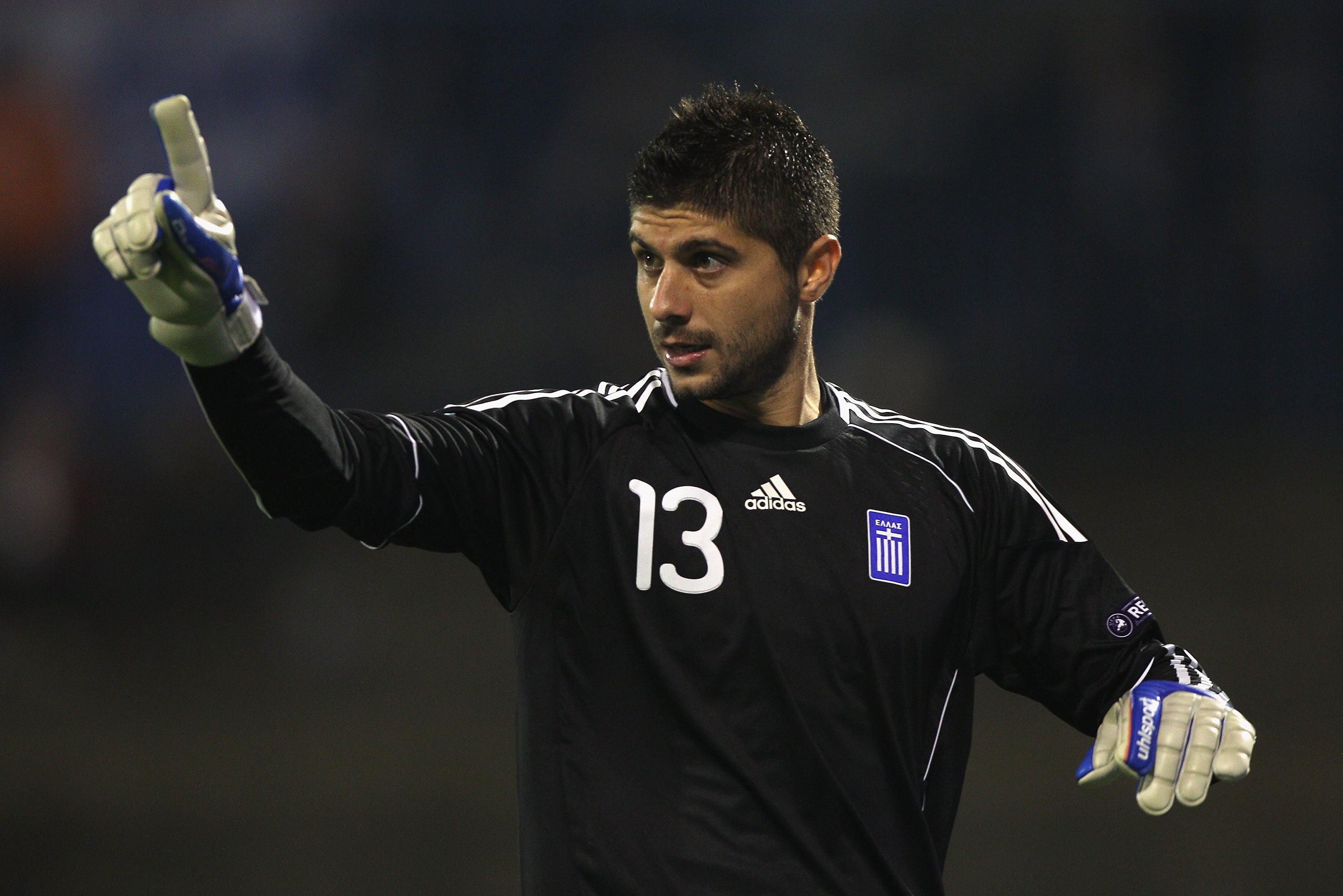 ZAGREB, CROATIA - SEPTEMBER 07:  Michail Sifakis of Greece during the EURO 2012 Qualifying Group F match between Croatia and Greece at the Stadion Maksimir on September 7, 2010 in Zagreb, Croatia.  (Photo by Michael Steele/Getty Images)