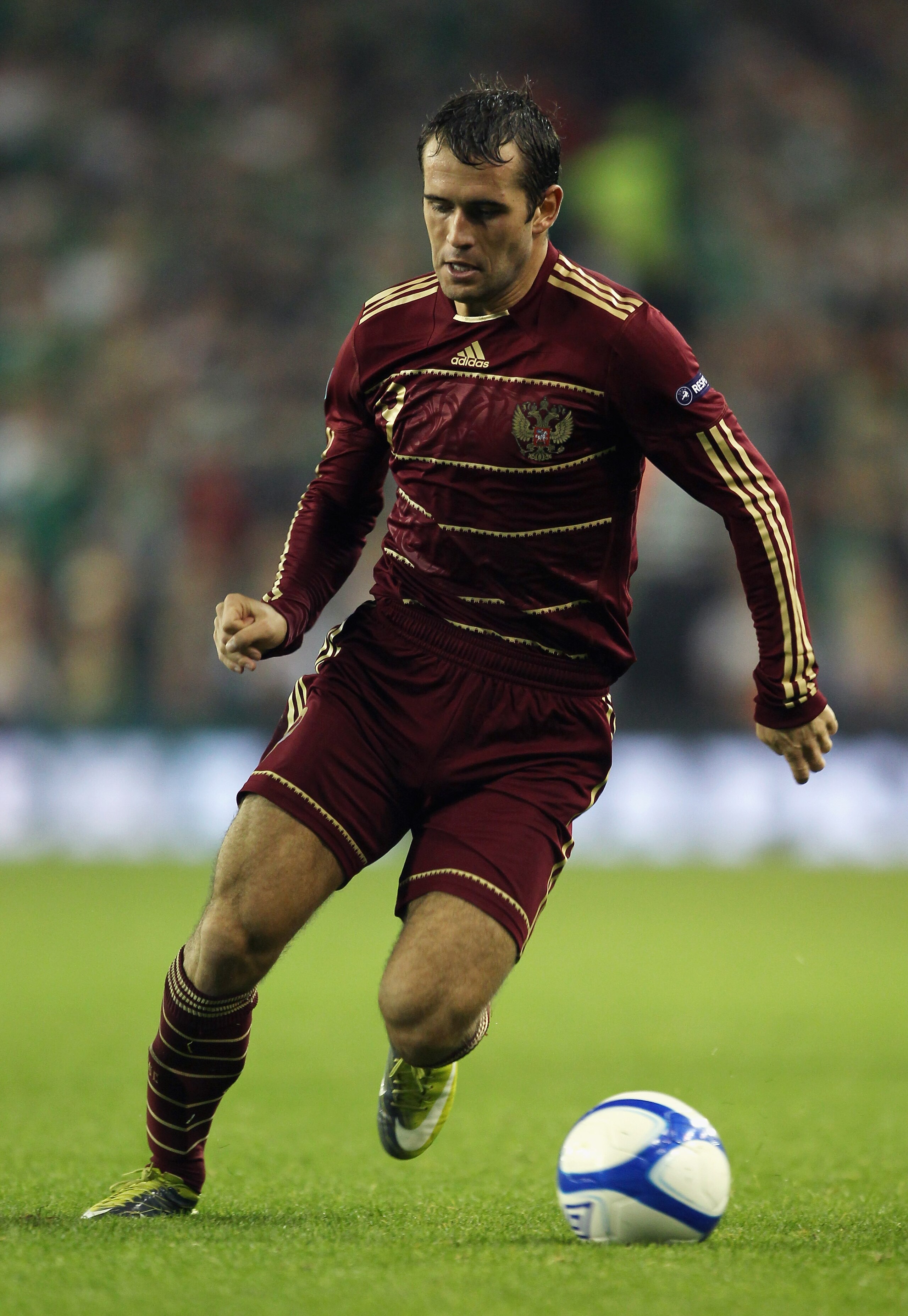 DUBLIN, IRELAND - OCTOBER 08: Alexander Kerzhakov of Russia in action during the EURO 2012 Qualifier Group B match between the Republic of Ireland and Russia at Lansdowne Road on October 8, 2010 in Dublin, Ireland.  (Photo by Bryn Lennon/Getty Images)