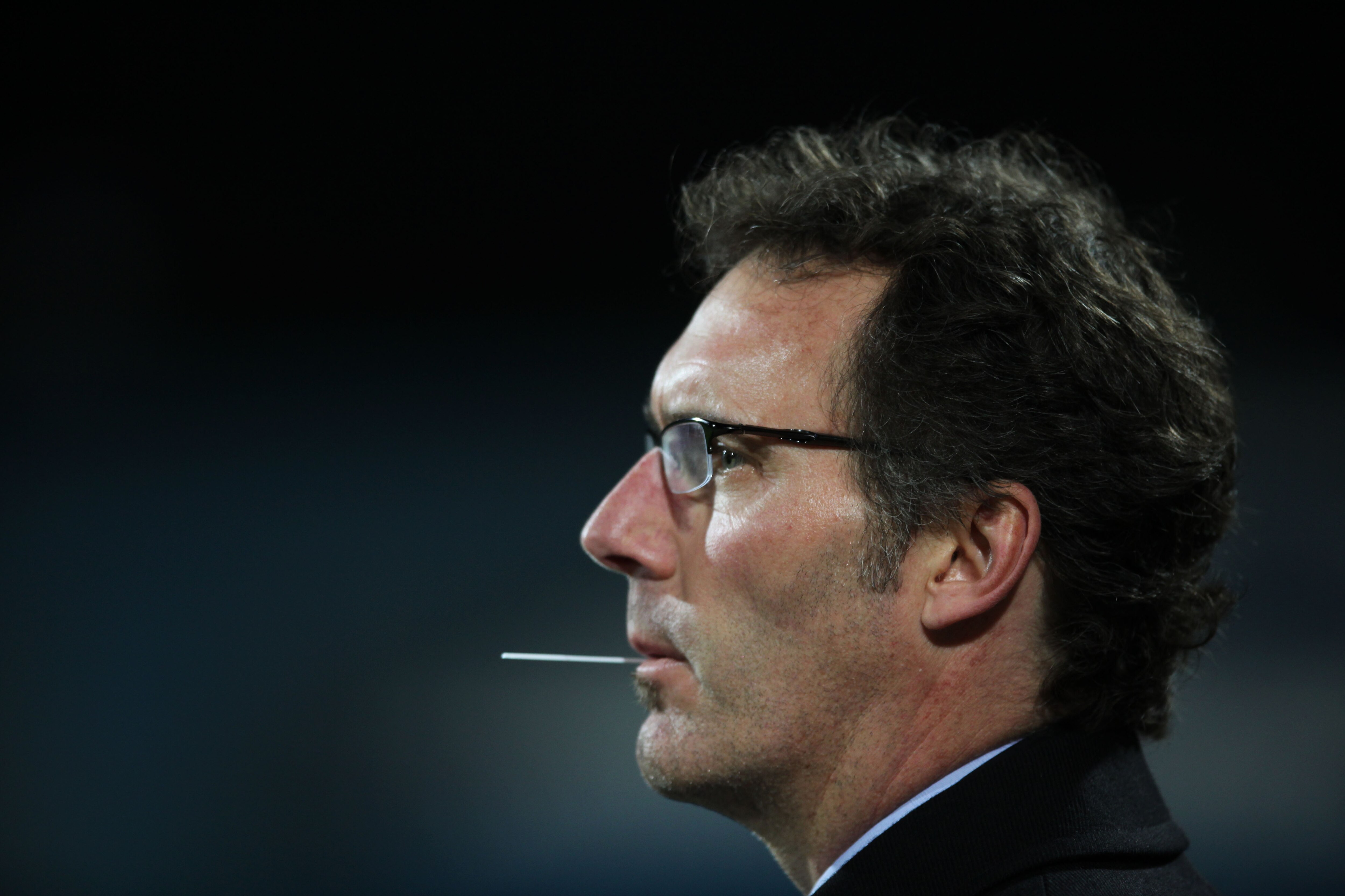 RAMAT GAN, ISRAEL - DECEMBER 8:  (ISRAEL OUT)  French Bordeaux's team coach Laurent Blanc waits for the start of his team's UEFA Champions League football match against Israel's Maccabi Haifa at the UEFA Champions League Group A matchday 6 game on Decembe