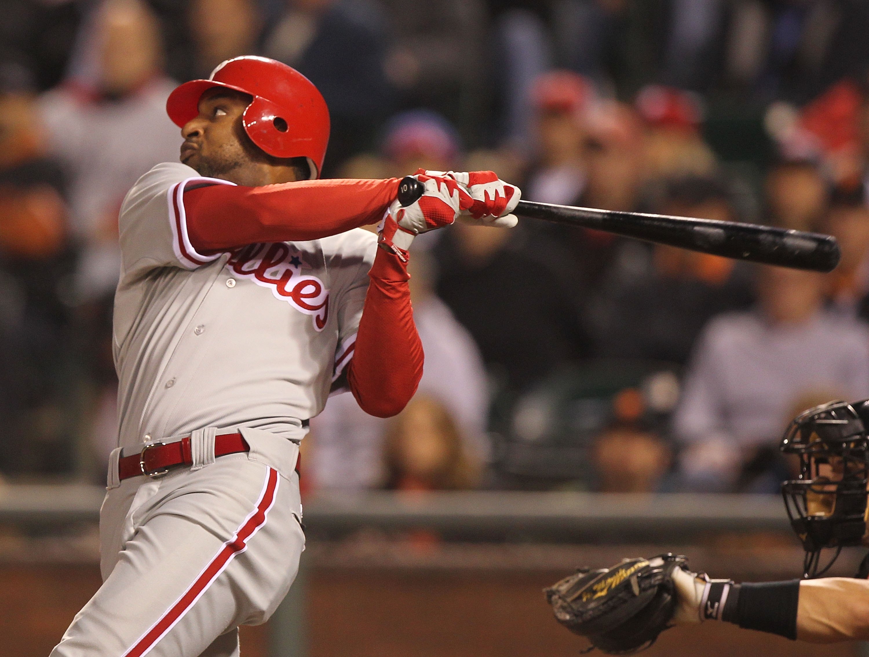 SAN FRANCISCO - APRIL 26:  Ben Francisco #10 of the Philadelphia Phillies in action against the San Francisco Giants during an MLB game at AT&T Park on April 26, 2010 in San Francisco, California.  (Photo by Jed Jacobsohn/Getty Images)
