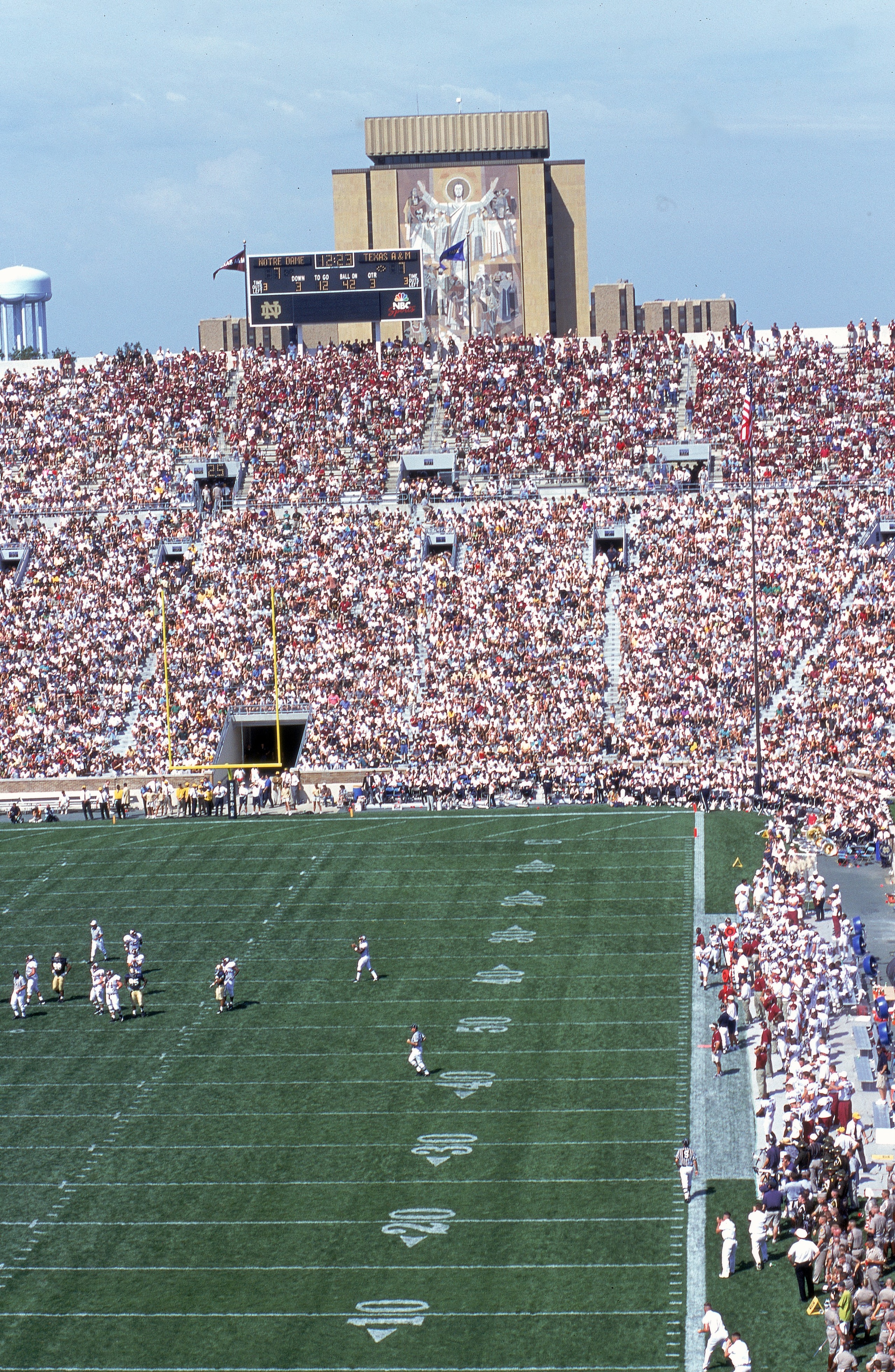 2 Sep 2000:  A  general view of Touchdown Jesus during the game between the Notre Dame Fighting Irish and theTexas A&M Aggies at Notre Dame Stadium in South Bend, Indiana. The Fighting Irish defeated the Aggies 24-10.Mandatory Credit: Tom Hauck  /Allsport