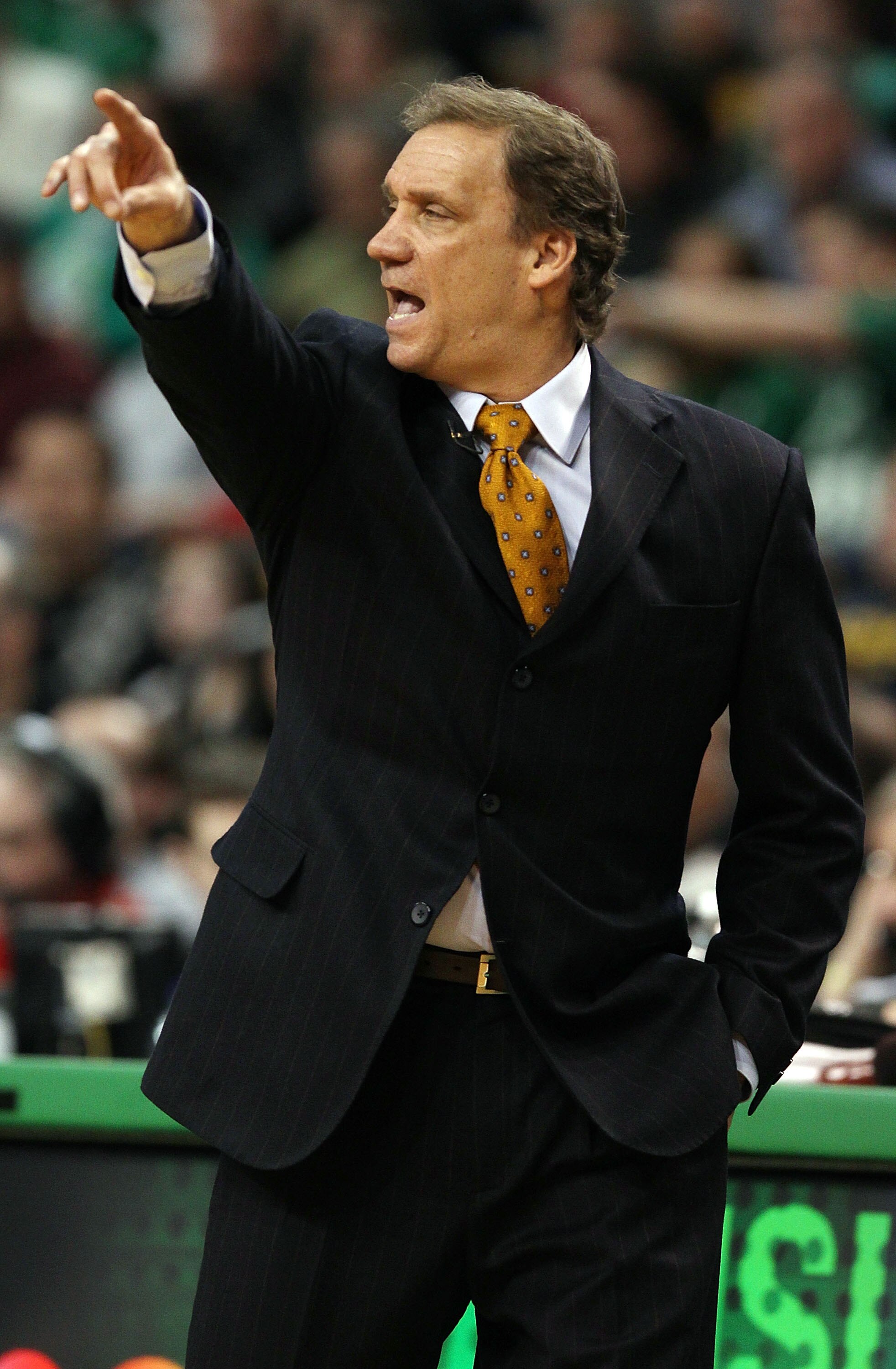 BOSTON - MARCH 07:  Head coach Flip Saunders of the Washington Wizards directs his players in the first half against the Boston Celtics on March 7, 2010 at the TD Garden in Boston, Massachusetts.  NOTE TO USER: User expressly acknowledges and agrees that,